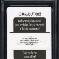 2016 LEAF TRINITY #BA-HP1 HUDSON POTTS  SOC POP1 - Image 2