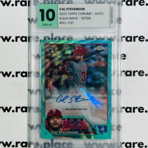 2023 Topps Chrome - Auto Cal Stevenson Aqua Wave - 10/199 #SC-CST GEM MINT 10