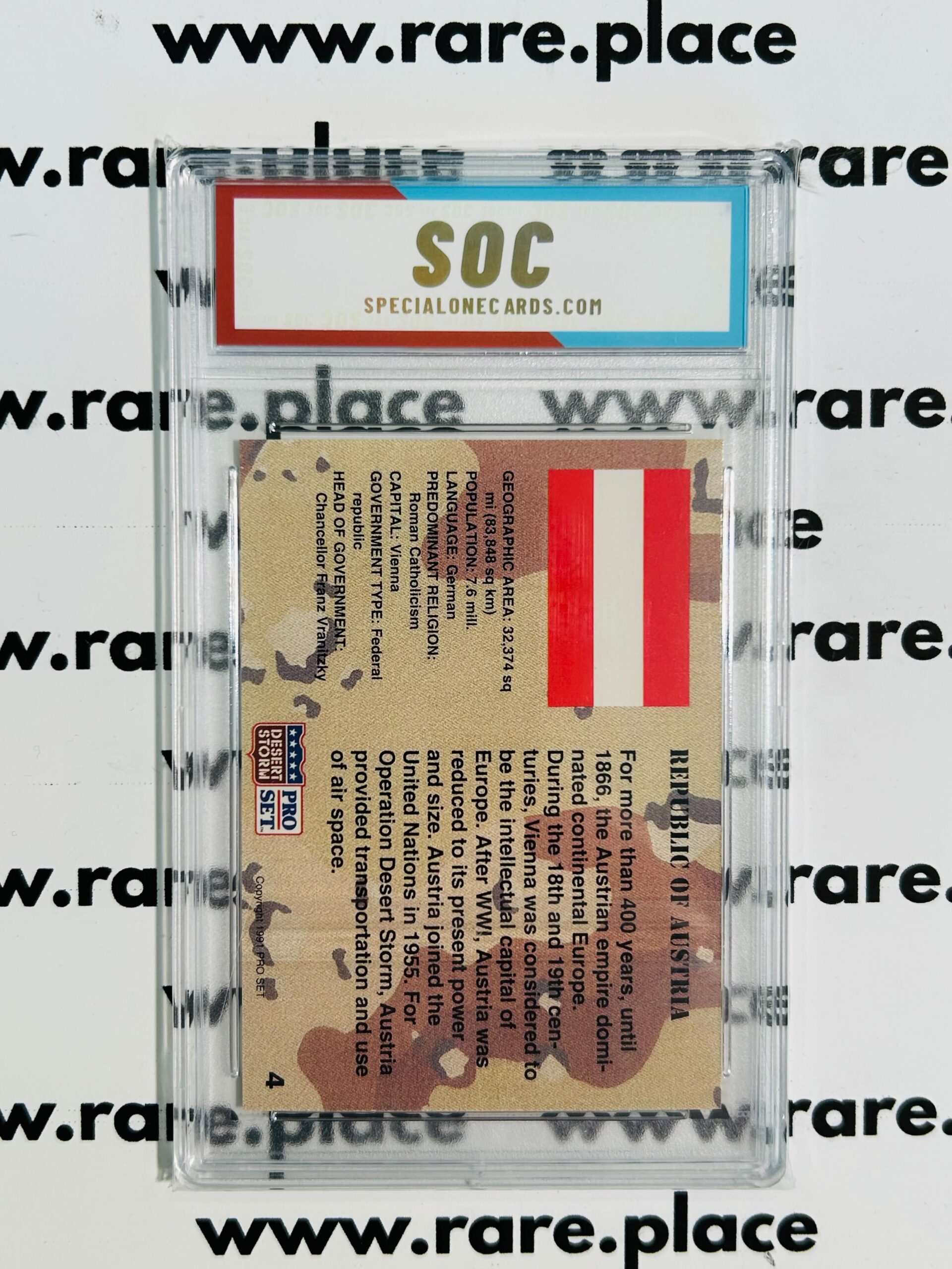 1991 Pro Set Austria Desert Storm #4 SOC POP1 - Image 2