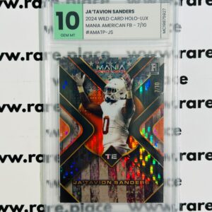 2024 Wild Card Holo-Lux Ja'Tavion Sanders Mania American FB #AMATP-JS GEM MT 10