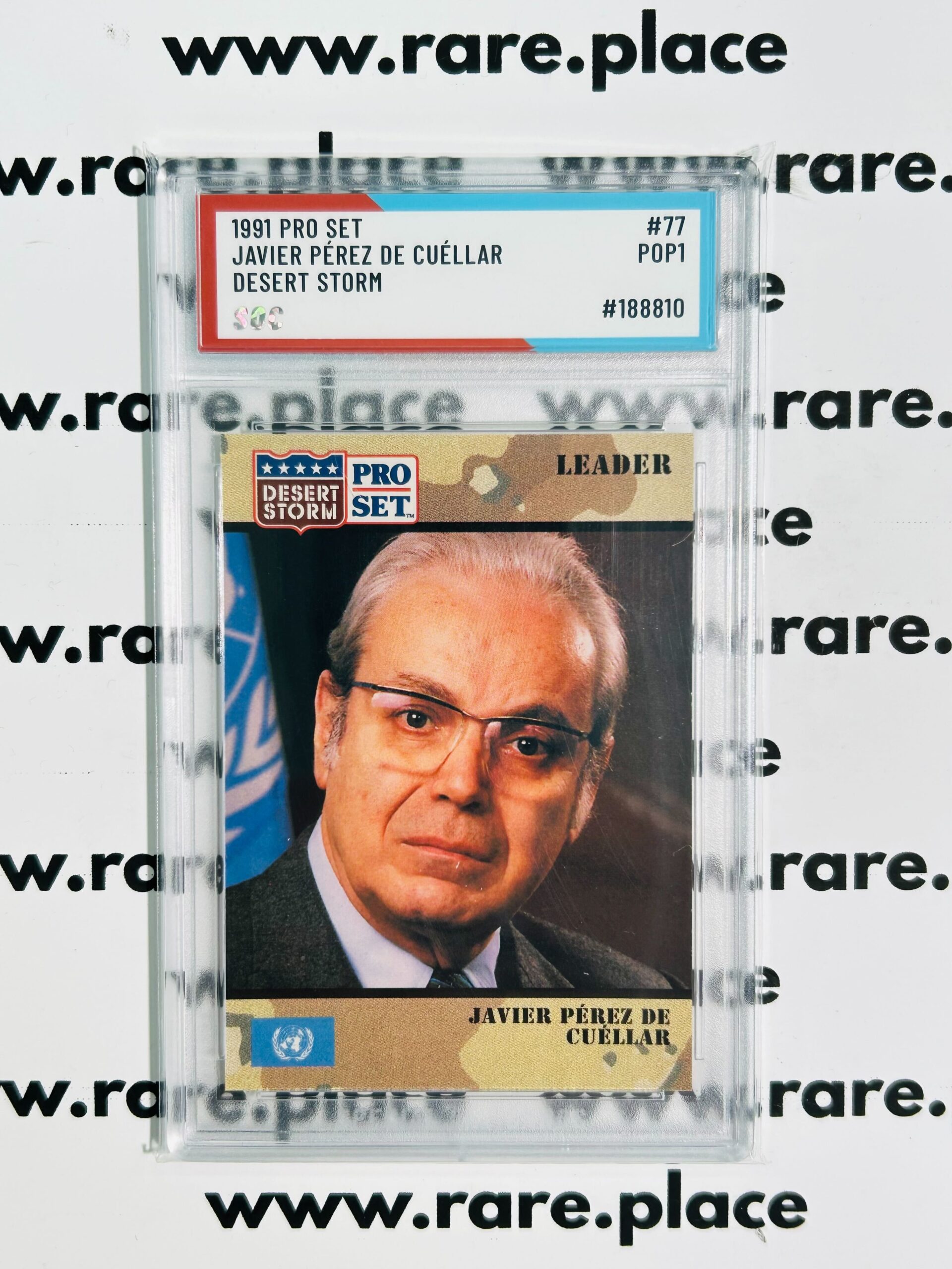 1991 Pro Set Javier Perez De Cuellar Desert Storm #77 SOC POP1