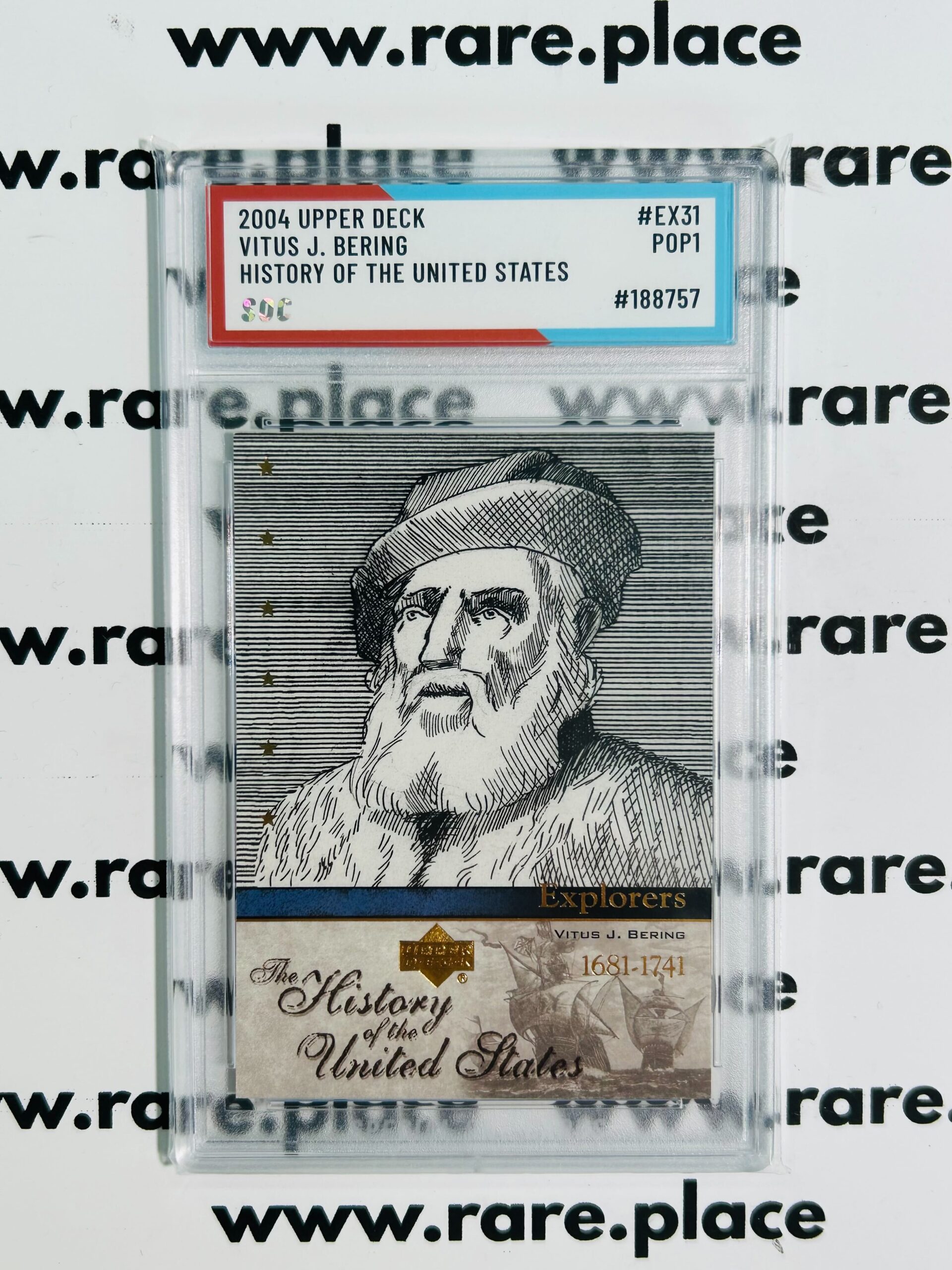 2004 Upper Deck Vitus J. Bering History Of The United States #EX31 SOC POP1