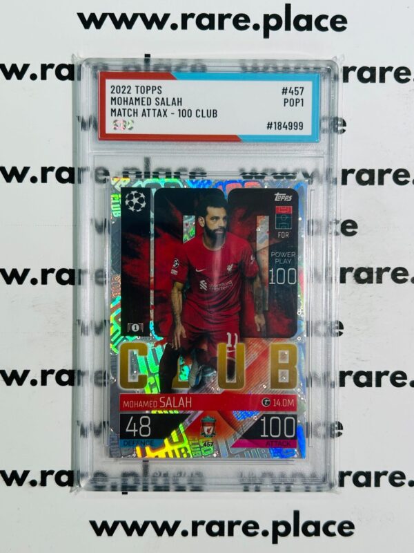 2022 Topps Mohamed Salah Match Attax – 100 Club #457 SOC POP 1
