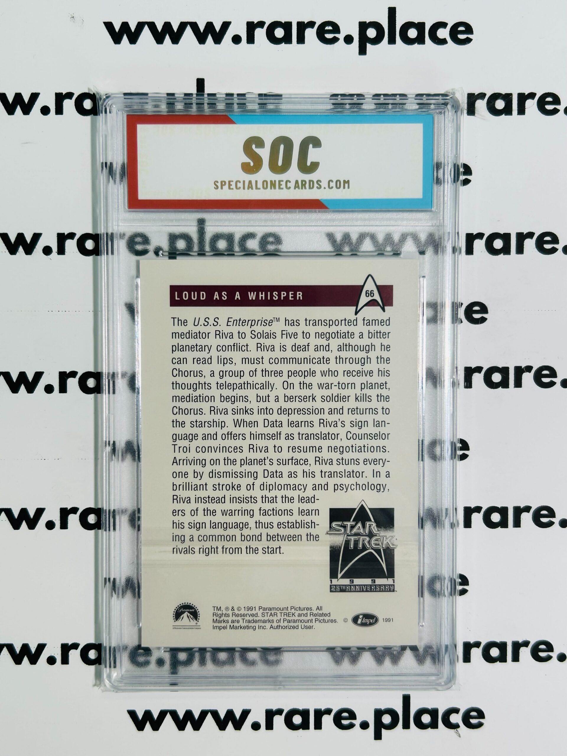 1991 Impel Loud As A Whisper Star Trek The Next Generation #66 SOC POP1 - Image 2