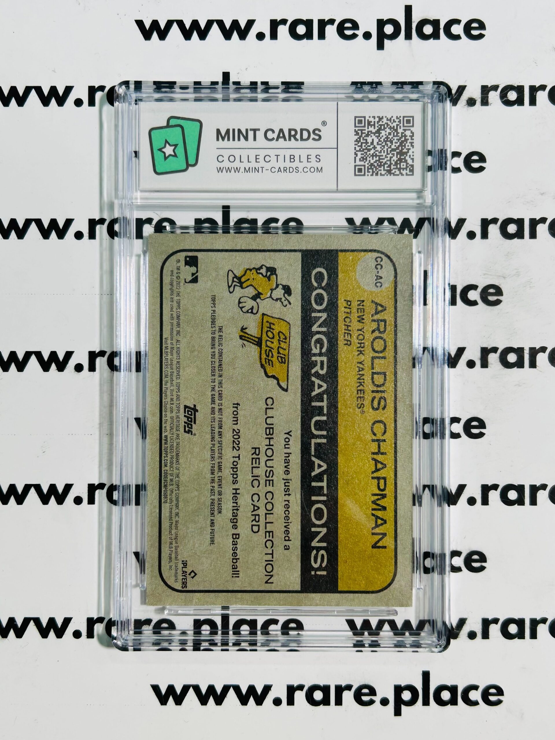 2022 Topps Heritage Aroldis Chapman Clubhouse Collection #CC-AC MINT 9 - Image 2