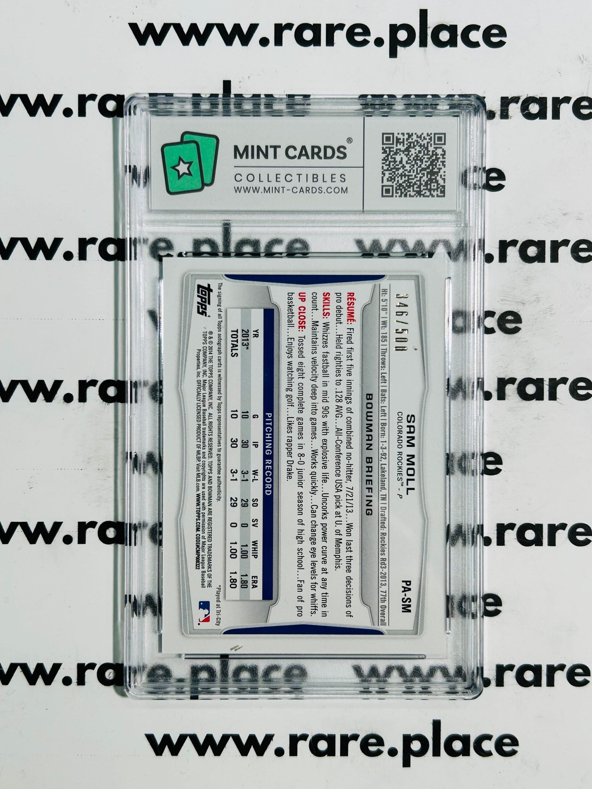 2014 Topps - Auto Sam Moll #PA-SM MINT 9 - Image 2