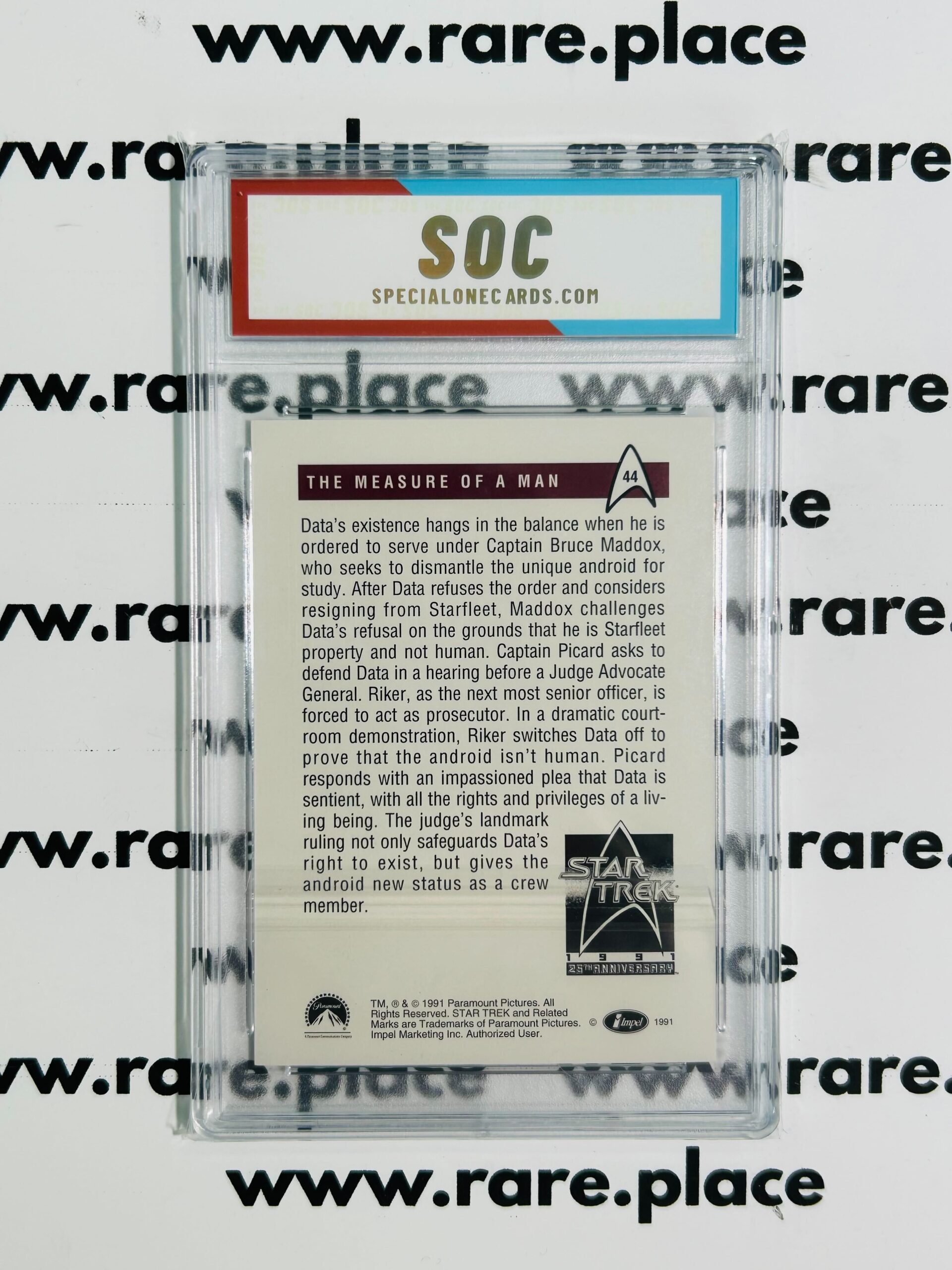 1991 Impel The Measure Of A Man Star Trek The Next Generation #44 SOC POP1 - Image 2