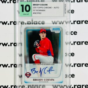 2011 Topps Chrome - Auto Brody Colvin 1ST Bowman #BCP162 GEM MT 10