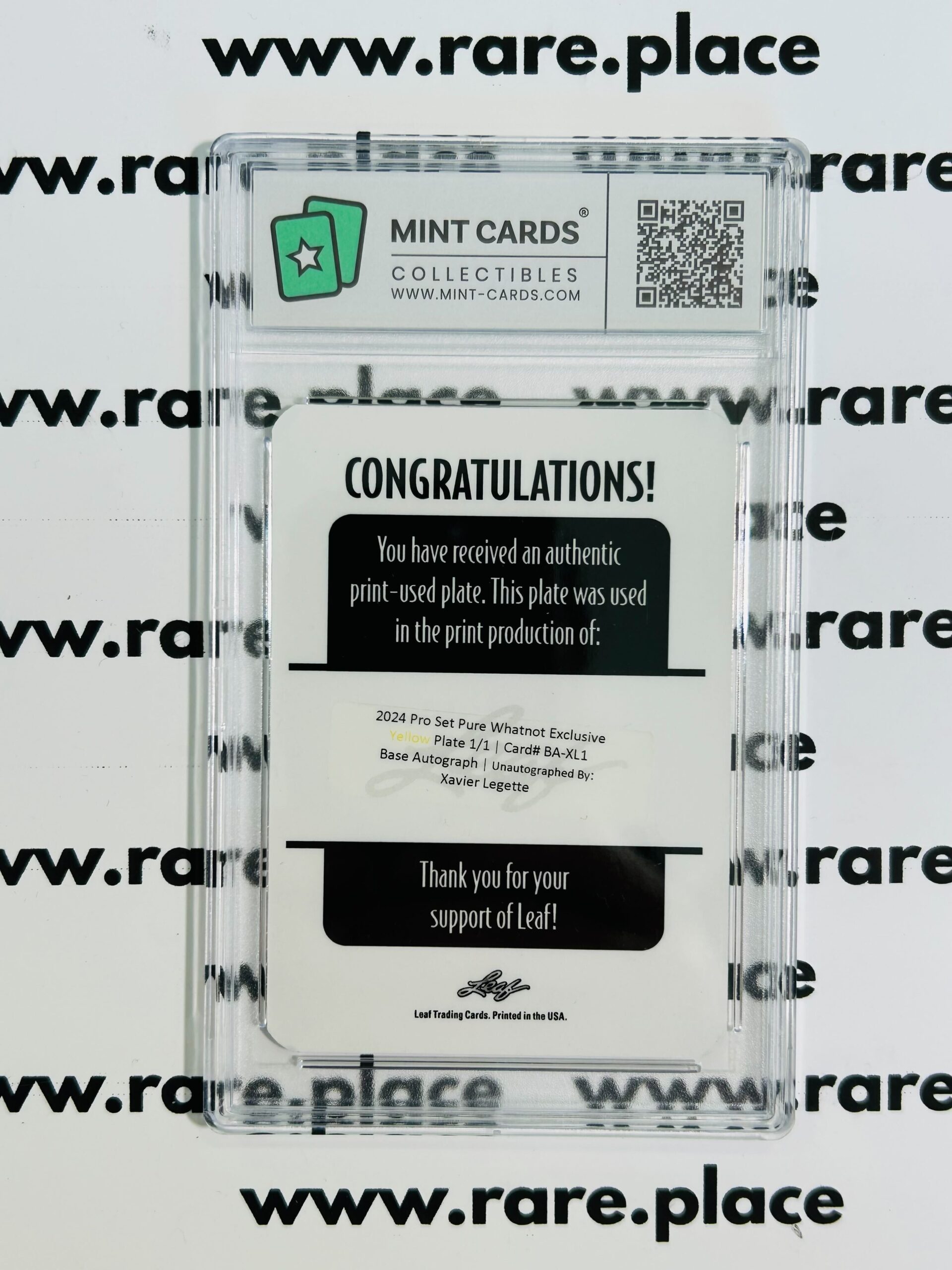 2024 Pro Set Xavier Legette 1/1 Pure Whatnot Exclusive #BA-XL1 GEM MT 10 - Yellow Plate - Image 2