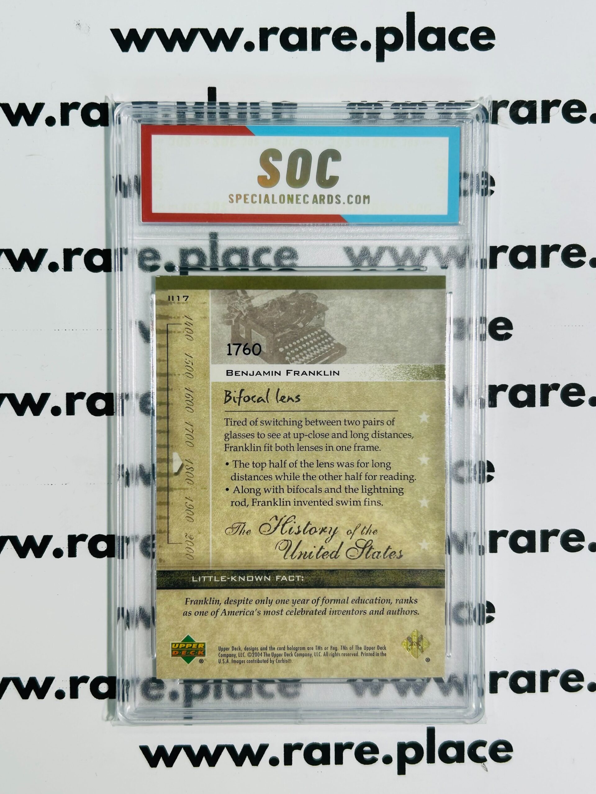 2004 Upper Deck Benjamin Franklin History Of The United States #II17 SOC POP1 - Image 2
