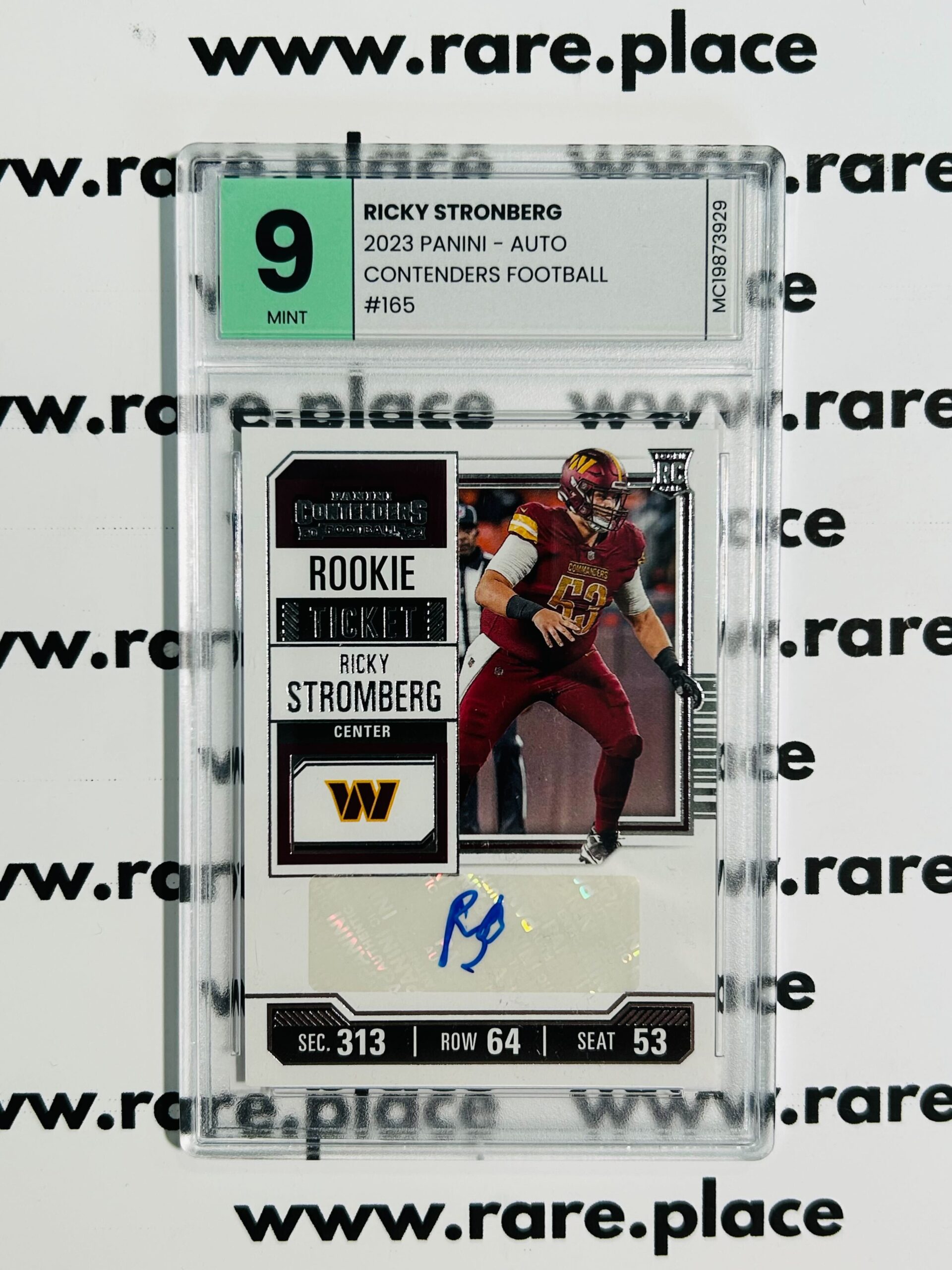 2023 Panini - Auto Ricky Strongberg Conteders Football #165 MINT 9