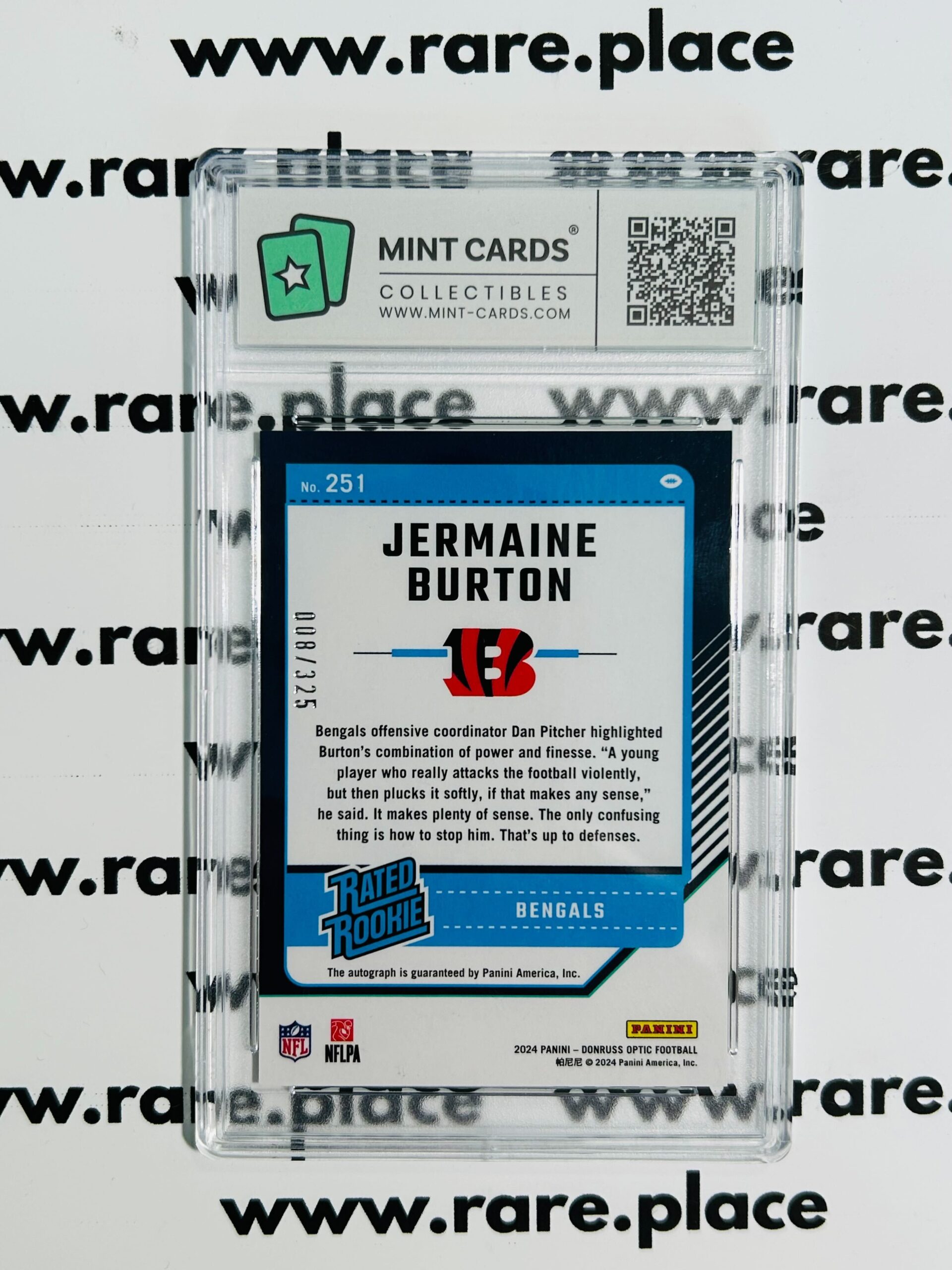 2024 Panini Optic - Auto Jermain Burton #251 GEM MT 10 - Image 2