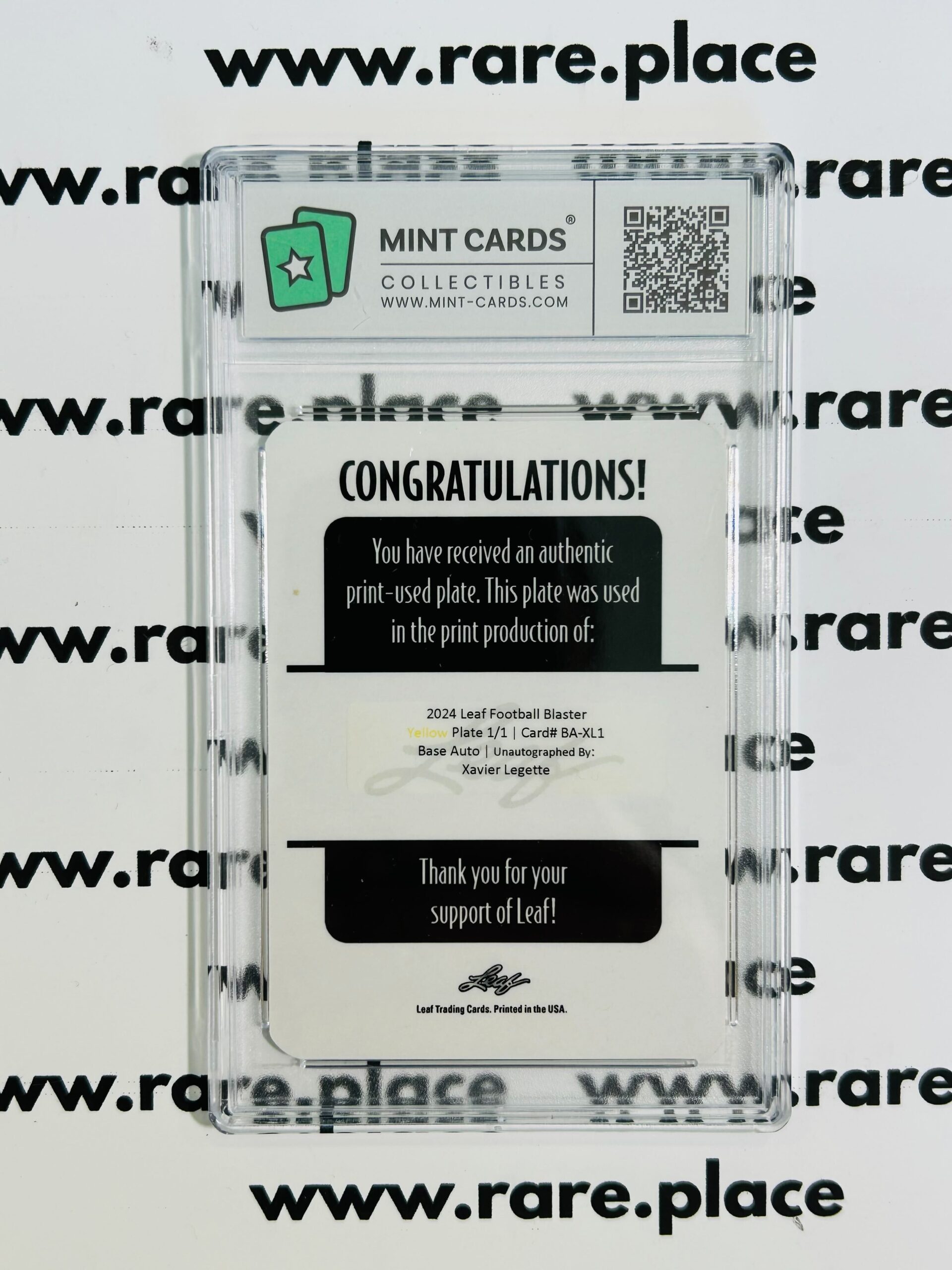 2024 Pro Set Xavier Legette 1/1 Football Blaster #BA-XL1 GEM MT 10 - Yellow Plate - Image 2