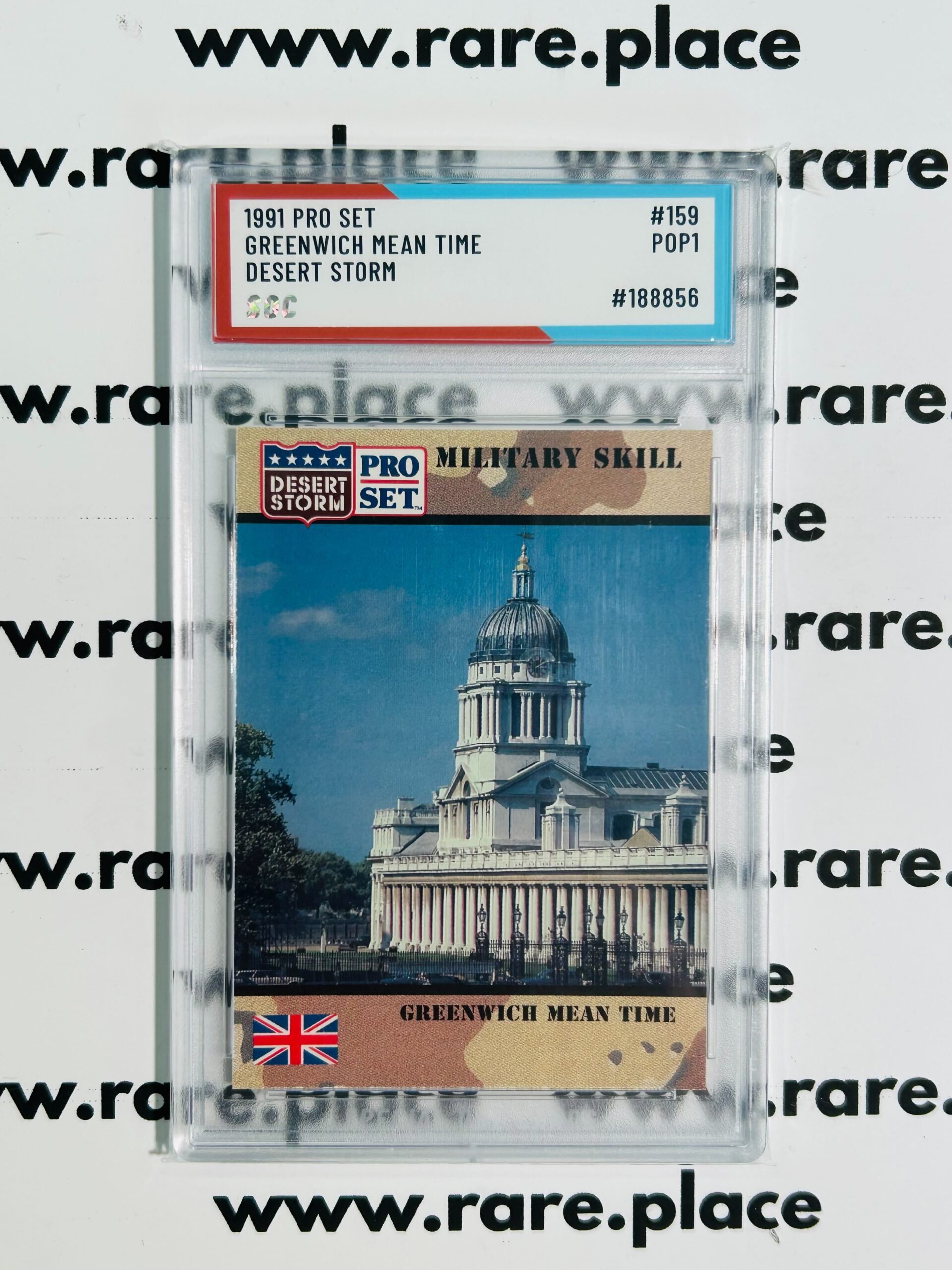 1991 Pro Set Greenwich Mean Time Desert Storm #159 SOC POP1