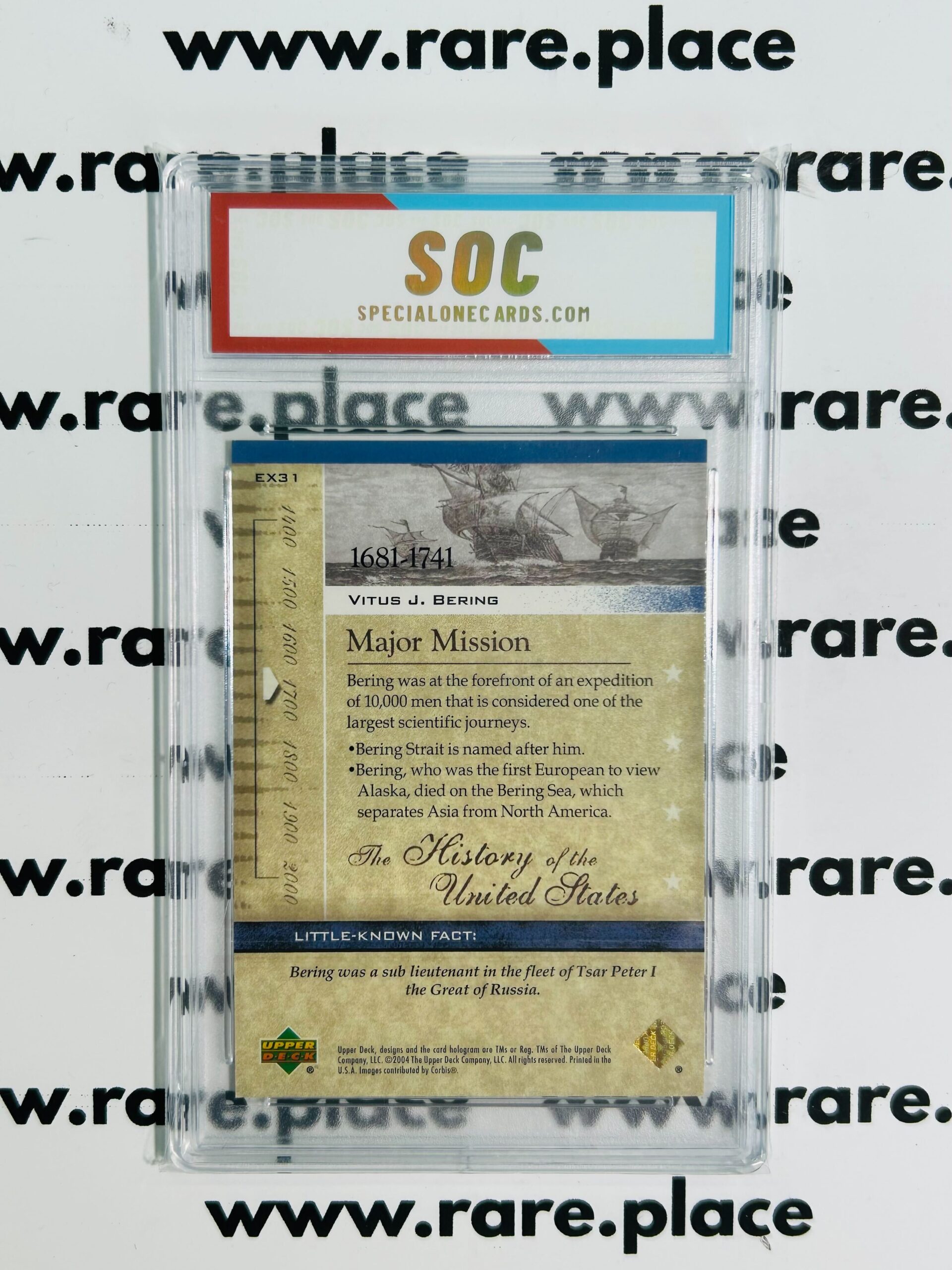 2004 Upper Deck Vitus J. Bering History Of The United States #EX31 SOC POP1 - Image 2