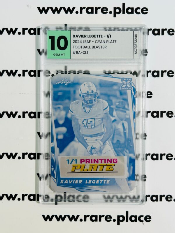 2024 Pro Set Xavier Legette 1/1 Football Blaster #BA-XL1 GEM MT 10 - Cyan Plate