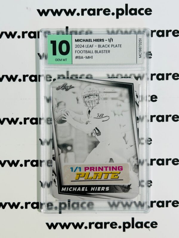 2024 Leaf Michael Hiers 1/1 Football Blaster #BA-MH1 GEM MT 10 - Black Plate
