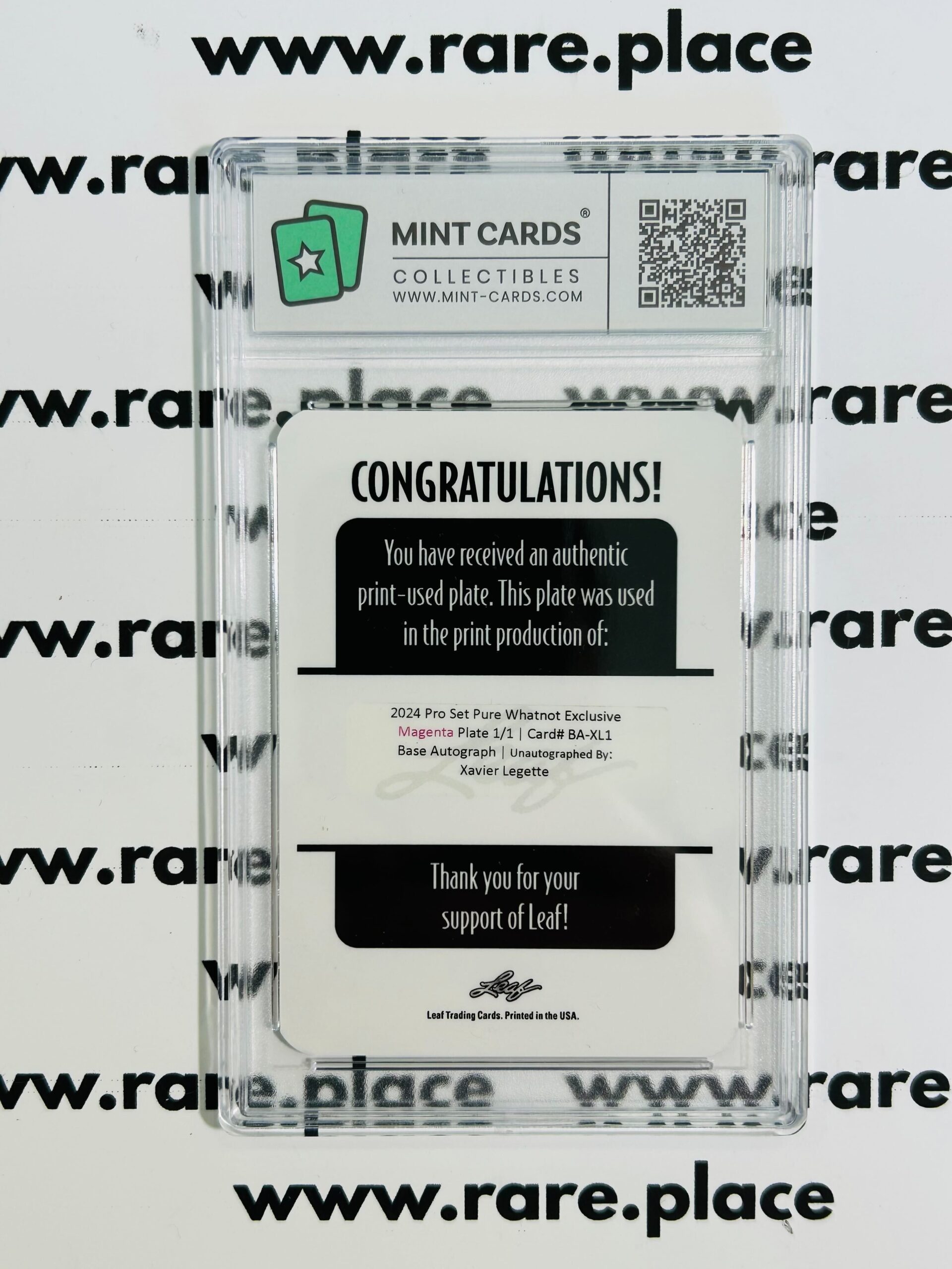 2024 Pro Set Xavier Legette 1/1 Pure Whatnot Exclusive #BA-XL1 GEM MT 10 - Magenta Plate - Image 2