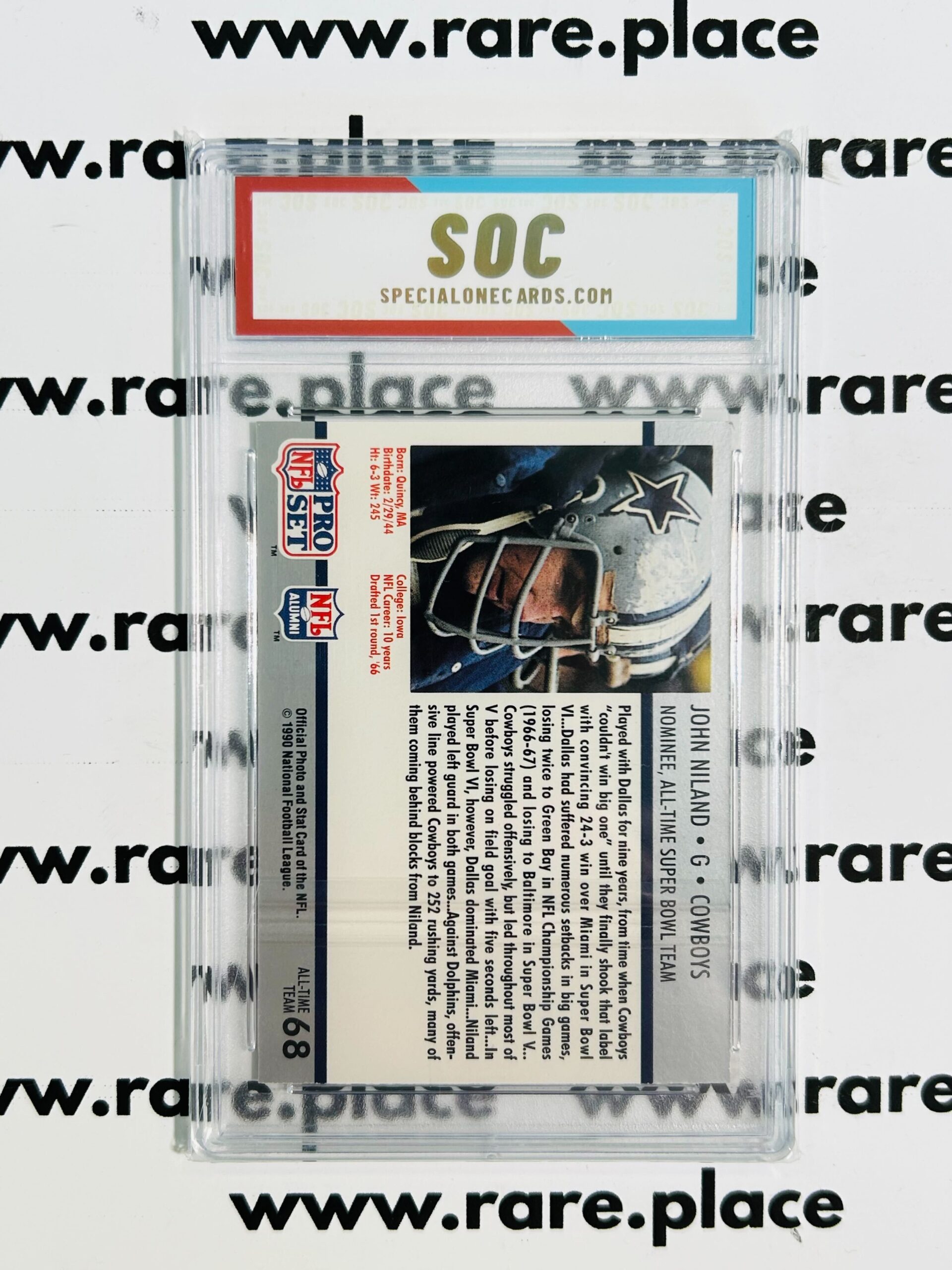 1990 Pro Set John Niland Super Bowl Supermen #68 SOC POP1 - Image 2