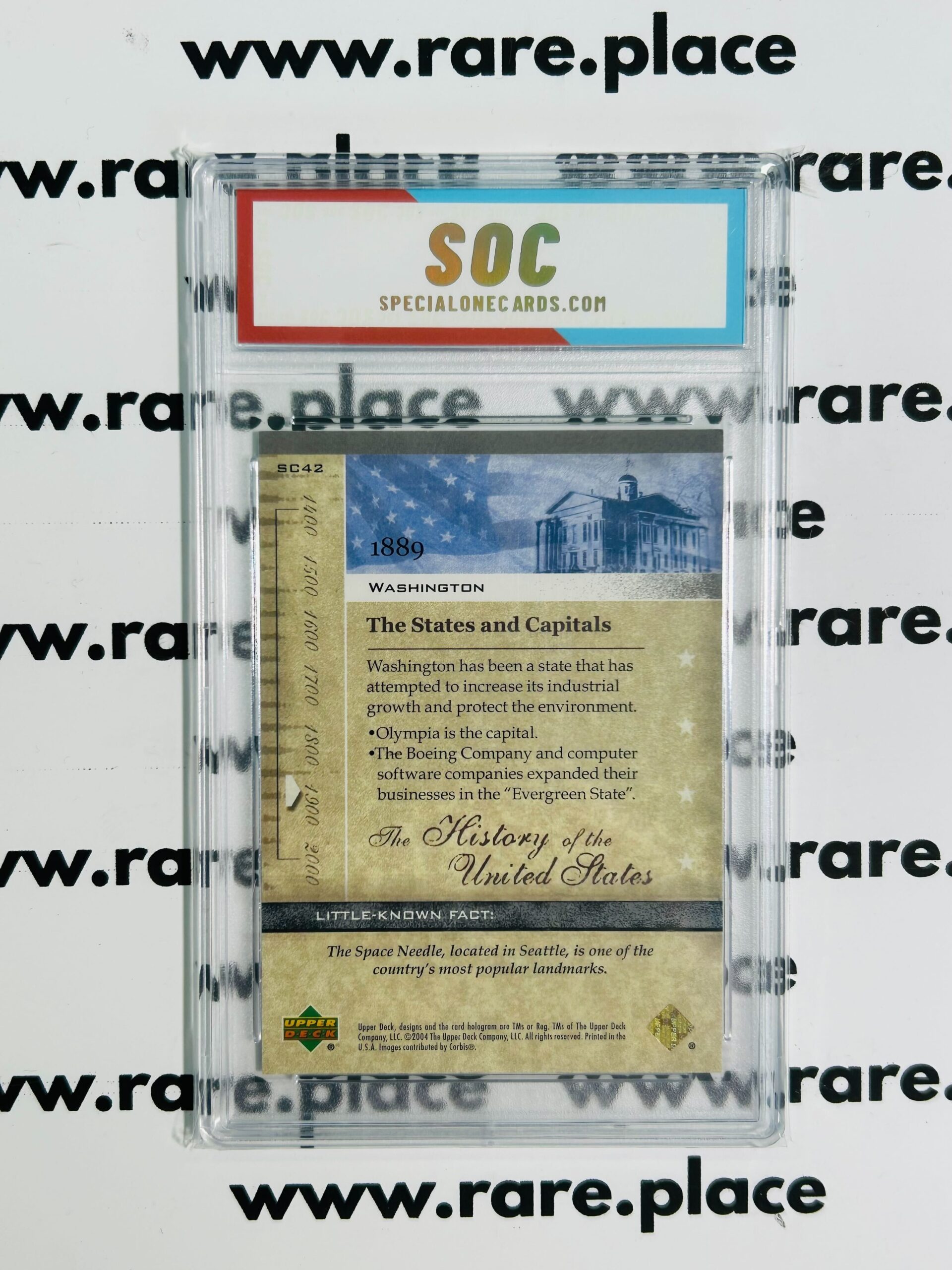 2004 Upper Deck Washington History Of The United States #SC42 SOC POP1 - Image 2