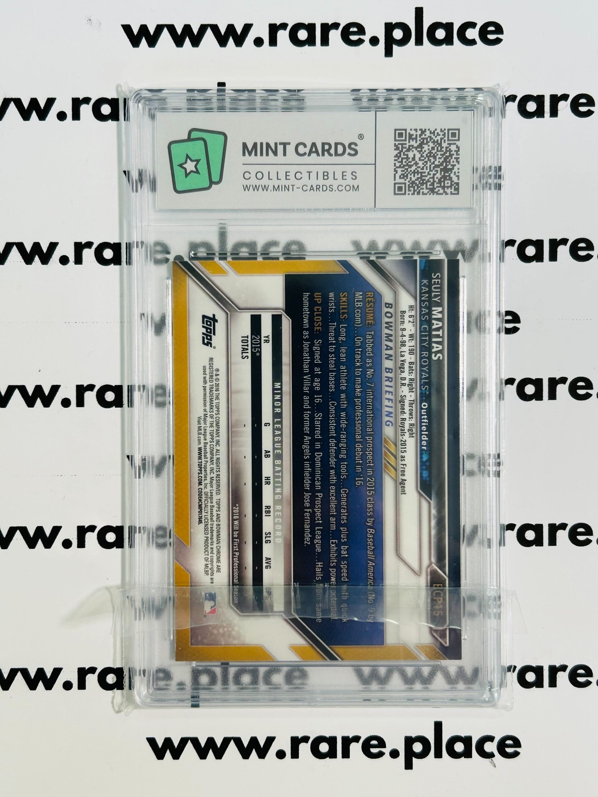 2016 Bowman Chrome - Auto Seuly Matias #BCP15 MINT 9 - Image 2