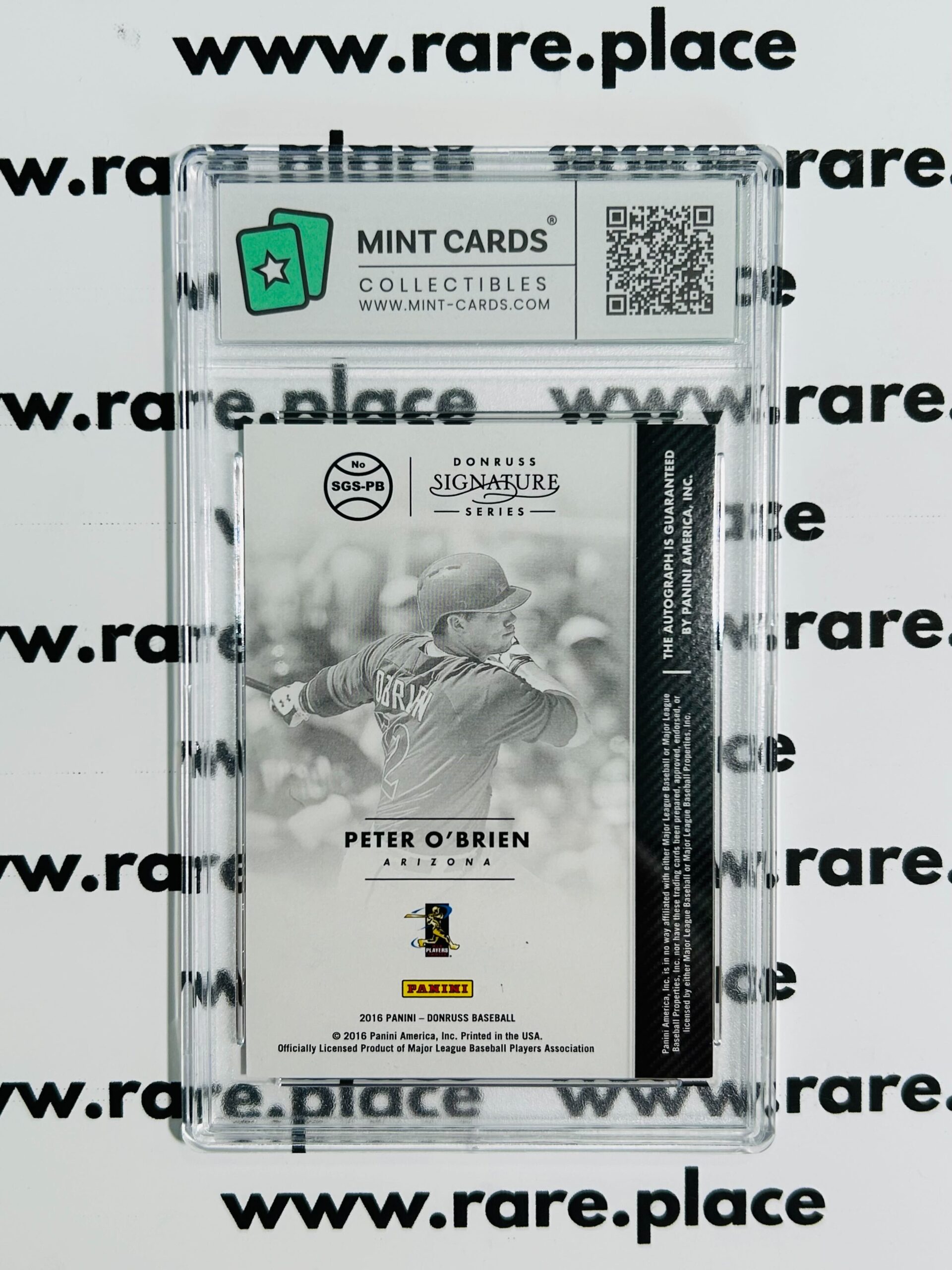 2016 Panini - Auto Peter O'Brien Donruss Baseball #SGS-PB GEM MT 10 - Image 2