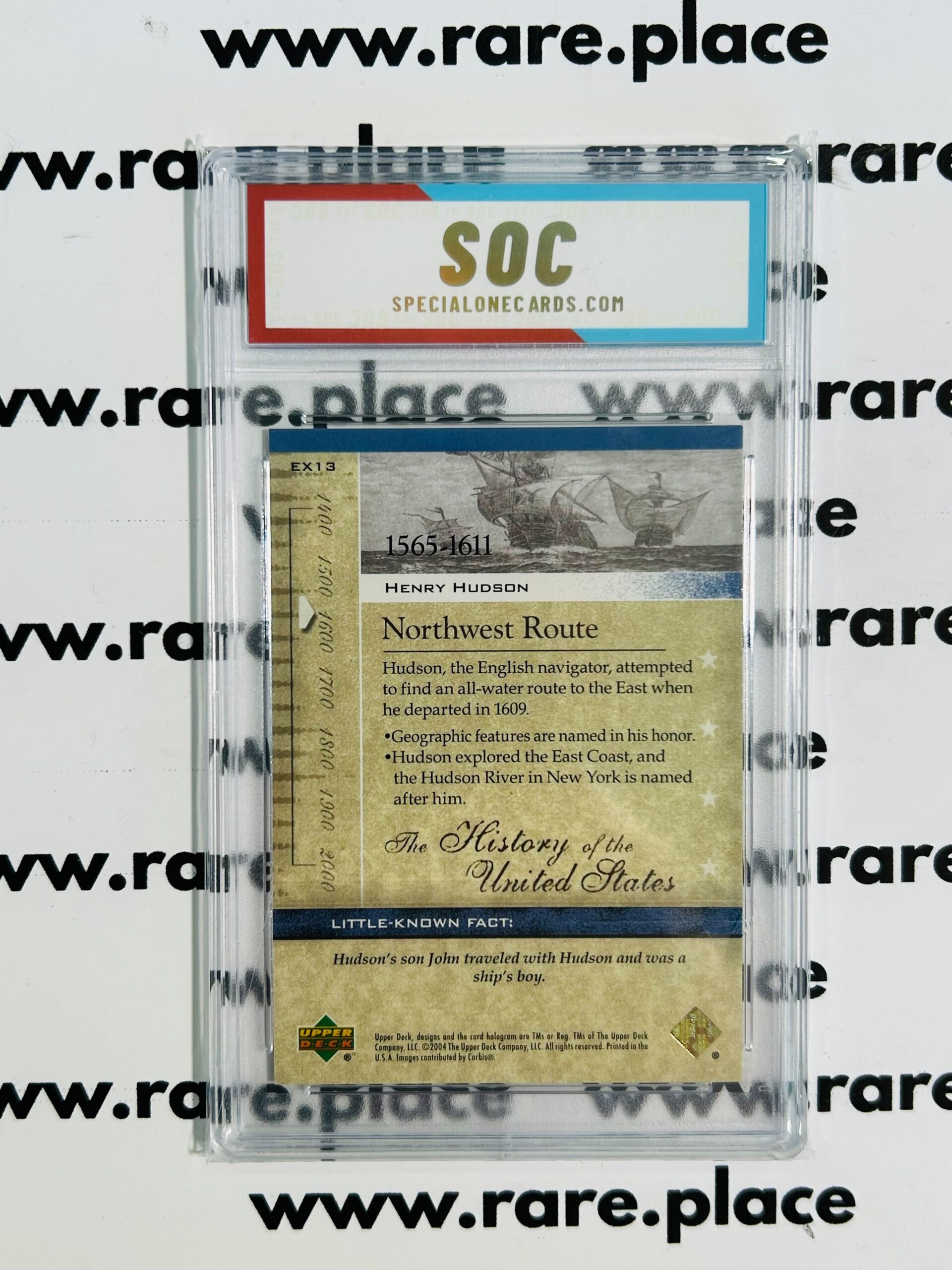 2004 Upper Deck Henry Hudson History Of The United States #EX13 SOC POP1 - Image 2