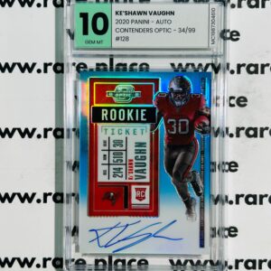 2020 Panini - Auto Ke'shawn Vaughn Contenderes Optic #128 GEM MT 10