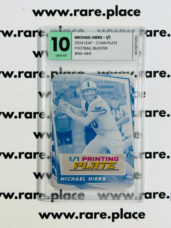 2024 Pro Set Michael Hiers 1/1 Football Blaster #BA-XL1 GEM MT 10 - Cyan Plate