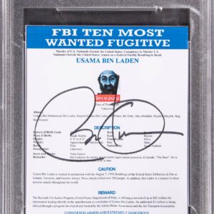 Barack Obama Signed Osama Bin Laden FBI Ten Most Wanted 5 x 6 Poster (PSA/DNA)