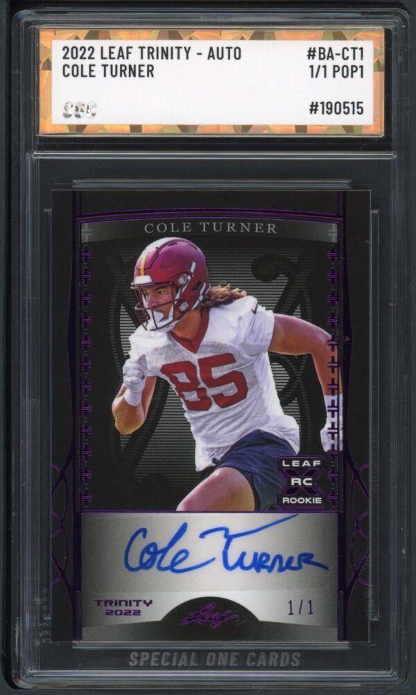 2022 LEAF TRINITY #BA-CT1 COLE TURNER  SOC POP1