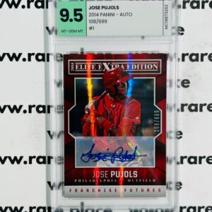 2014 Panini - Auto Jose Pujols Elite Extra Edition Baseball #1 MT-GEM MT 9.5
