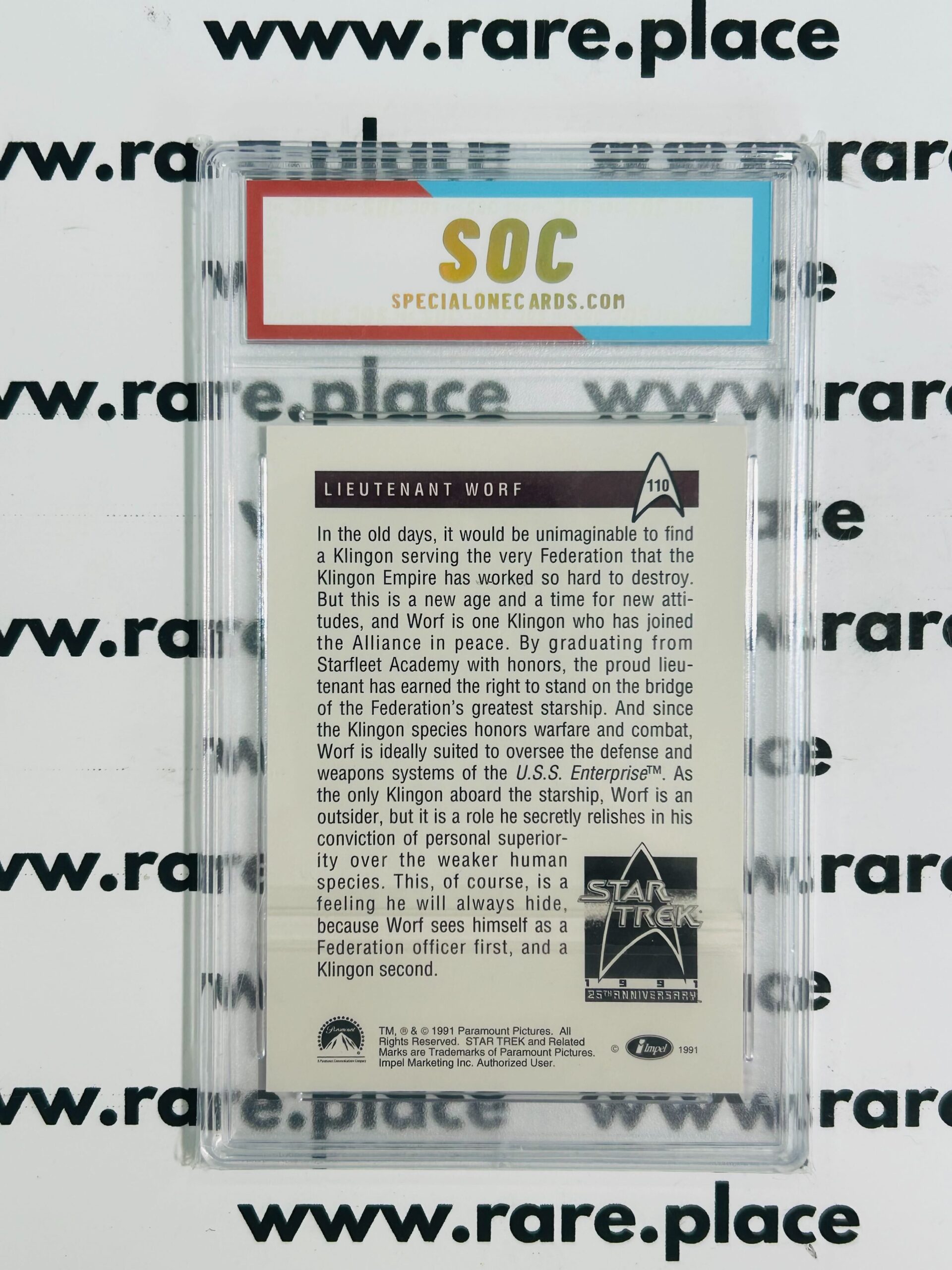 1991 Impel Lieutenant Worf Star Trek The Next Generation #110 SOC POP1 - Image 2