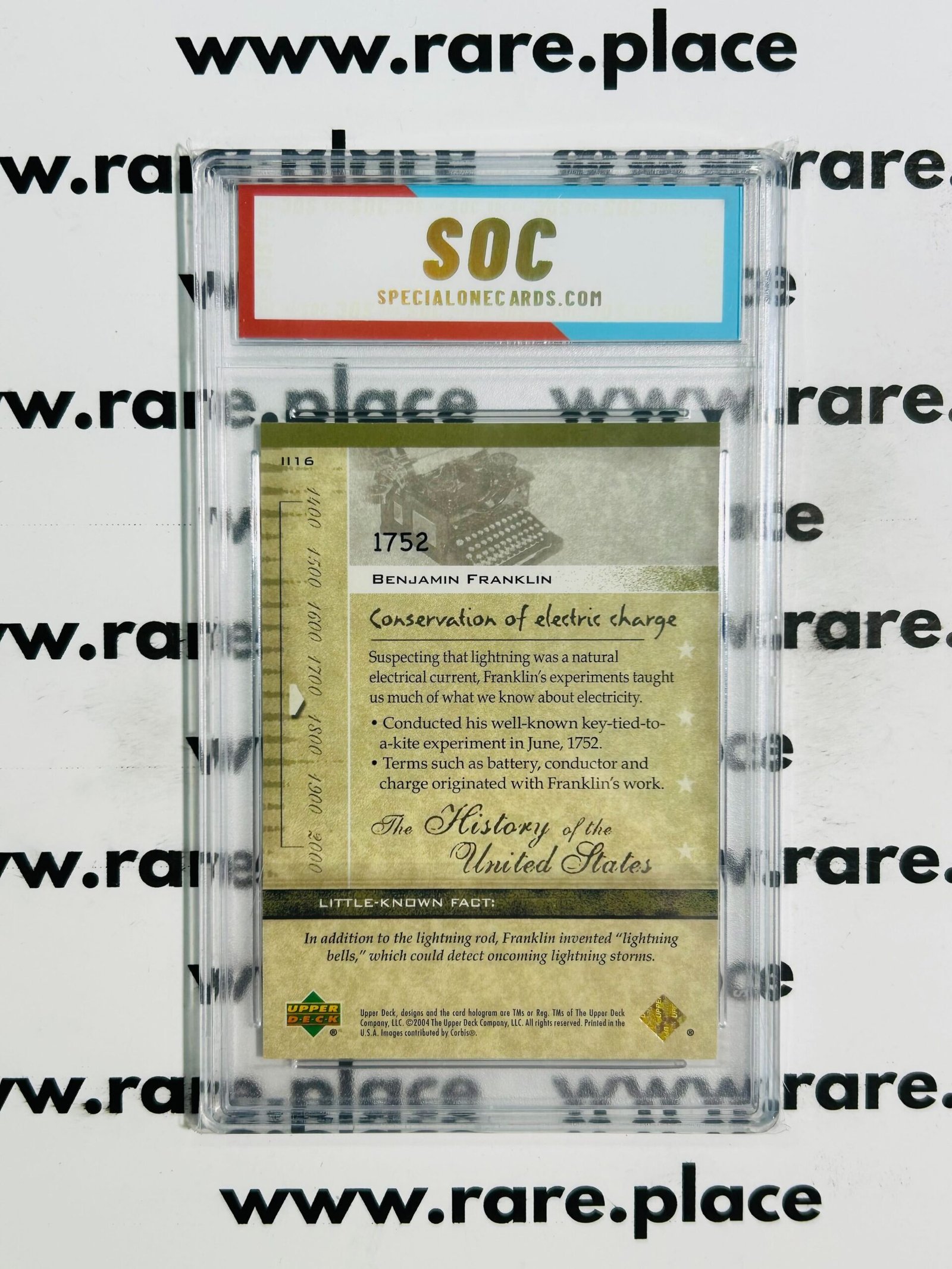 2004 Upper Deck Benjamin Franklin History Of The United States #II16 SOC POP 1 - Image 2