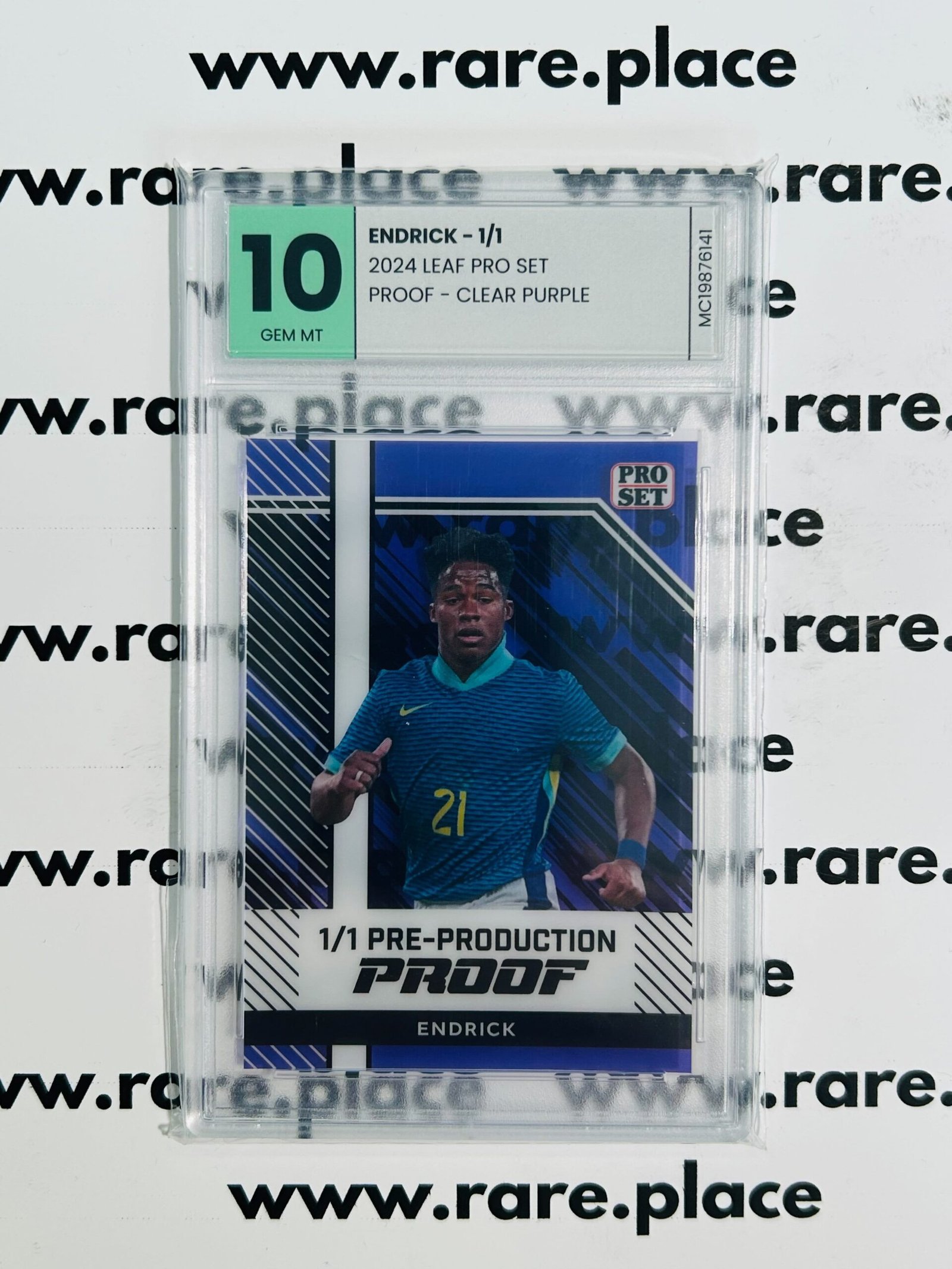 2024 Leaf Pro Set Endrick Proof – Clear Purple 1/1 GEM MINT 10