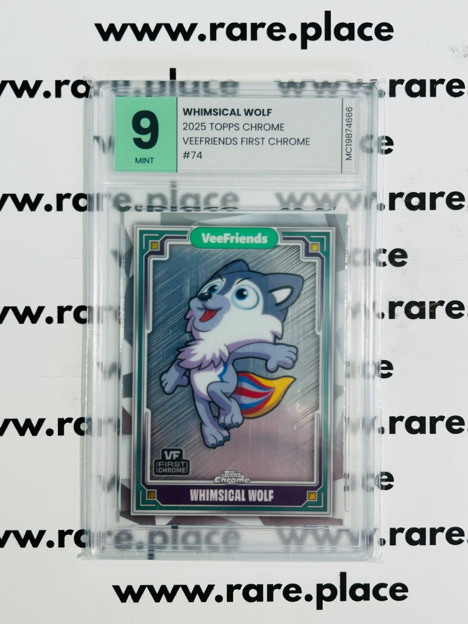 2025 Topps Chrome Whimsical Wolf Veefriends First Chrome #74 MINT 9