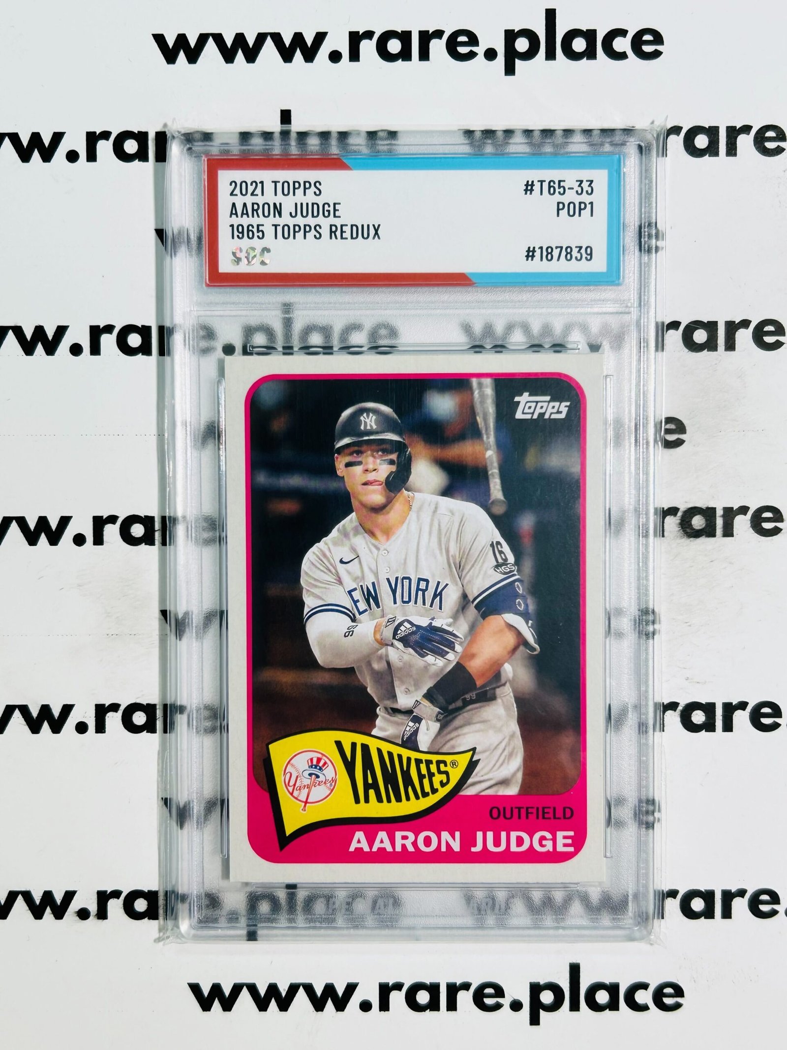 2021 Topps Aaron Judge 1965 Topps Redux #T65-33 SOC POP 1