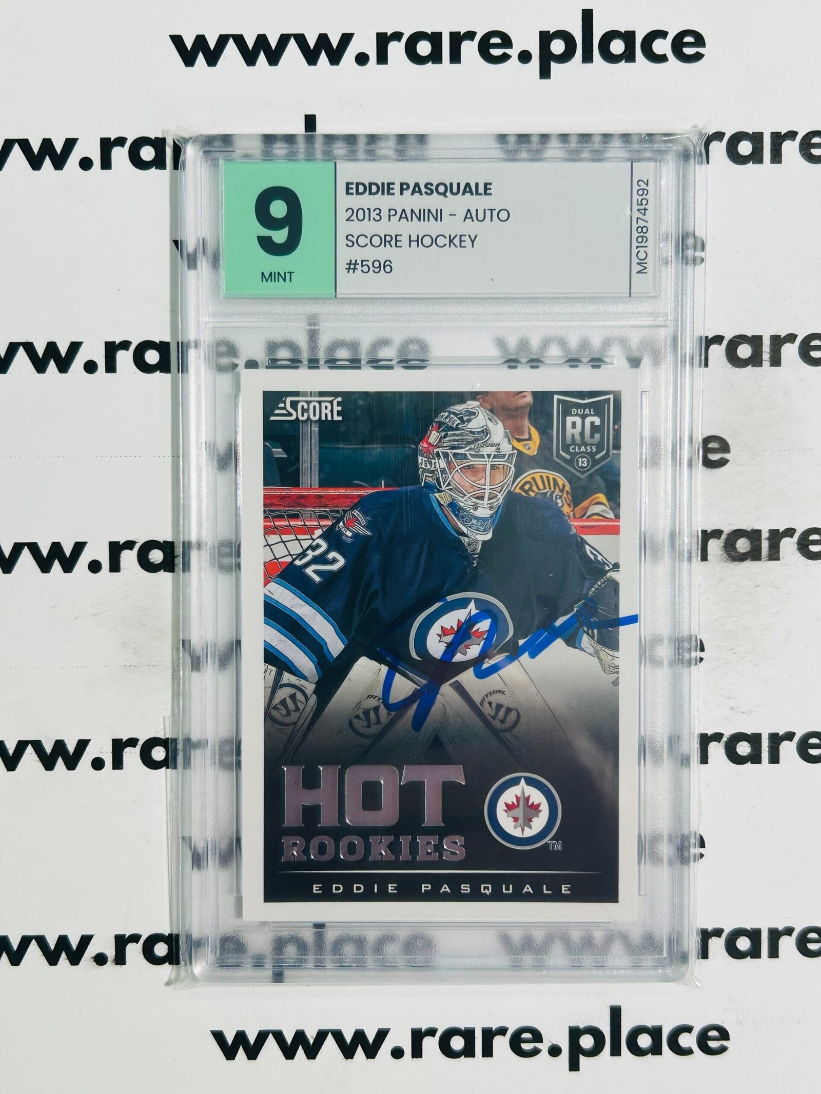 2013 Panini - Auto Eddie Pasquale Score Hockey #596 MINT 9
