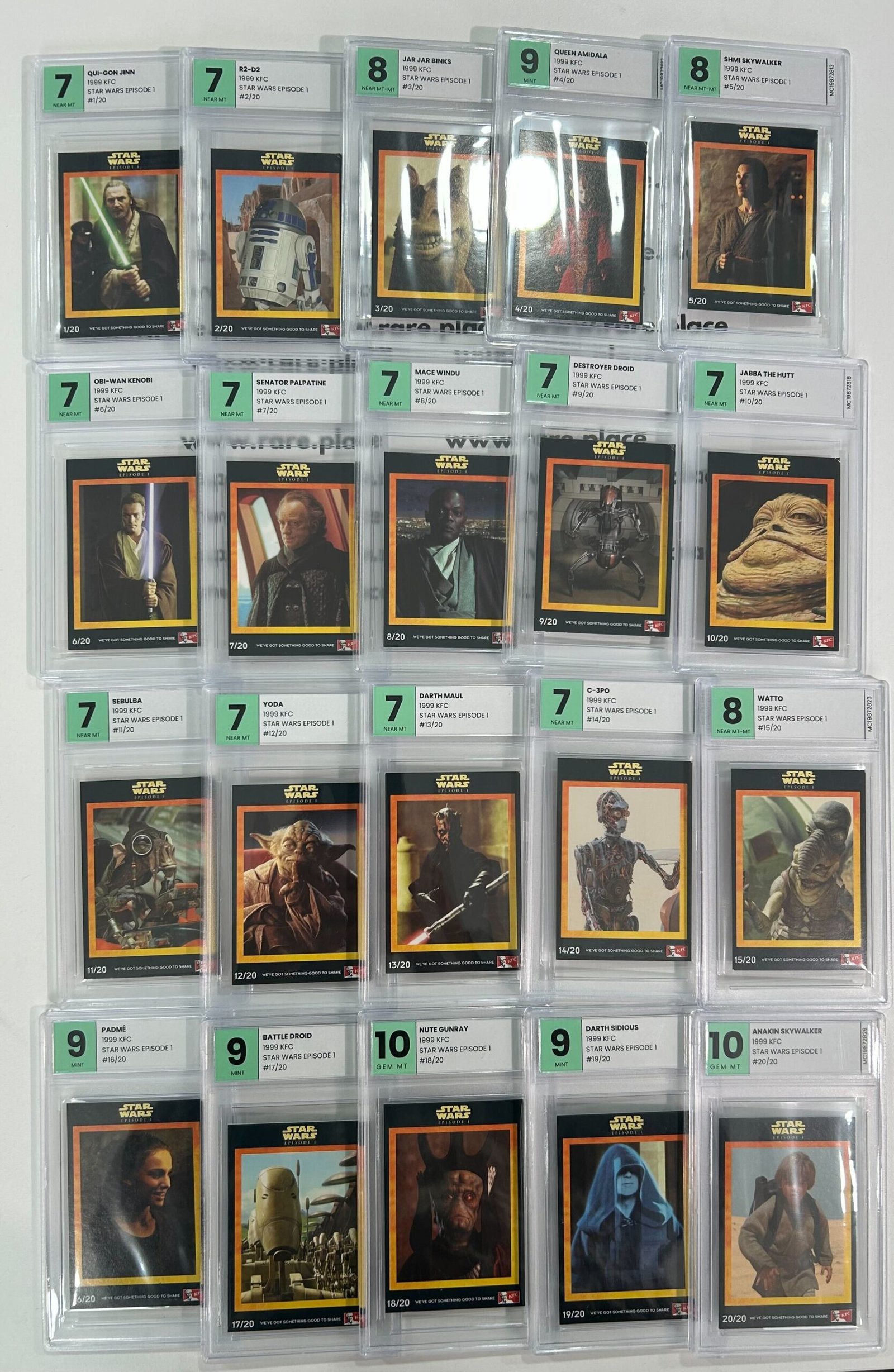 1999 KFC Star Wars Episode 1 - Complete 20 Cards Set