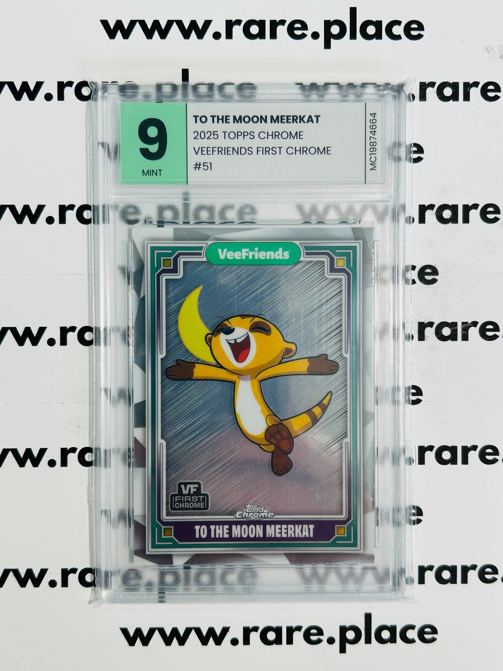 2025 Topps Chrome To The Moon Meerkat Veefriends First Chrome #51 MINT 9