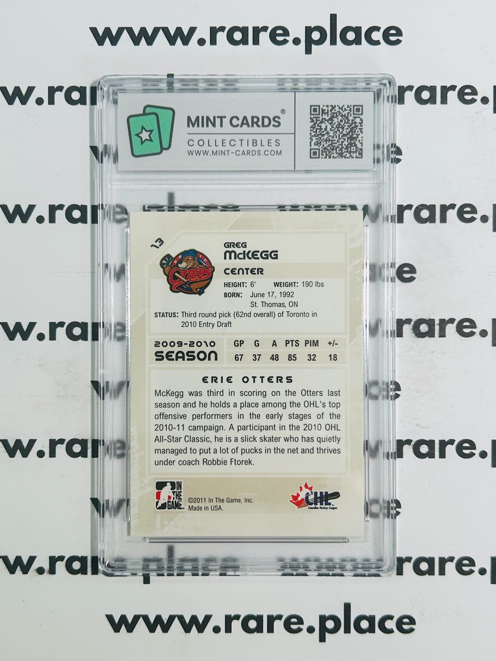 2011 Upper Deck - Auto Greg McKegg #13 Mint 9 - Image 2