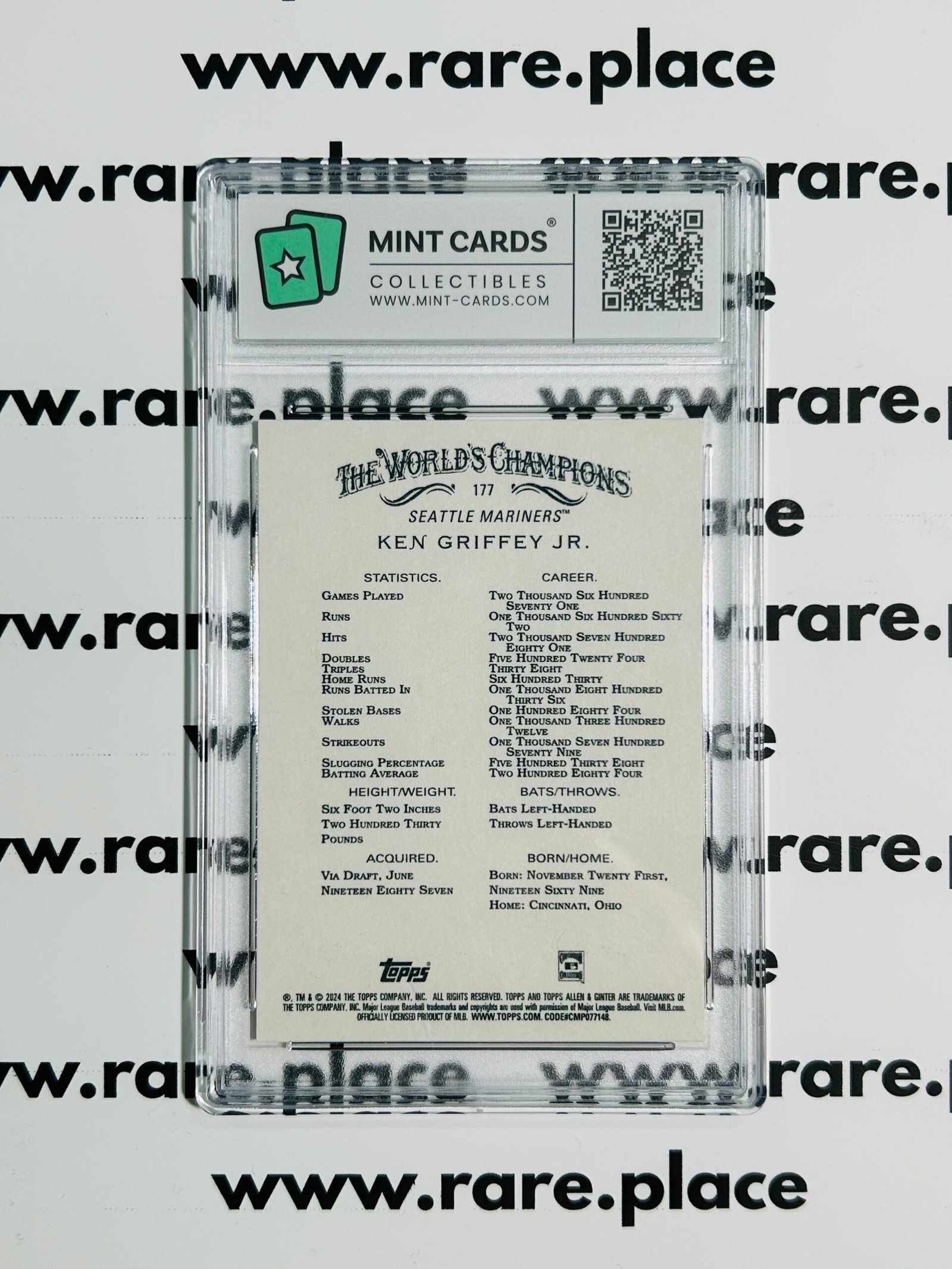2024 Topps Allen & Ginter Ken Griffey Jr. The World's Champions #177 GEM MINT 10 - Image 2