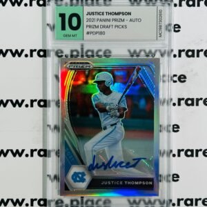2021 Panini Prizm - Auto Justice Thompson Prizm Draft Picks #PDP180 GEM MT 10