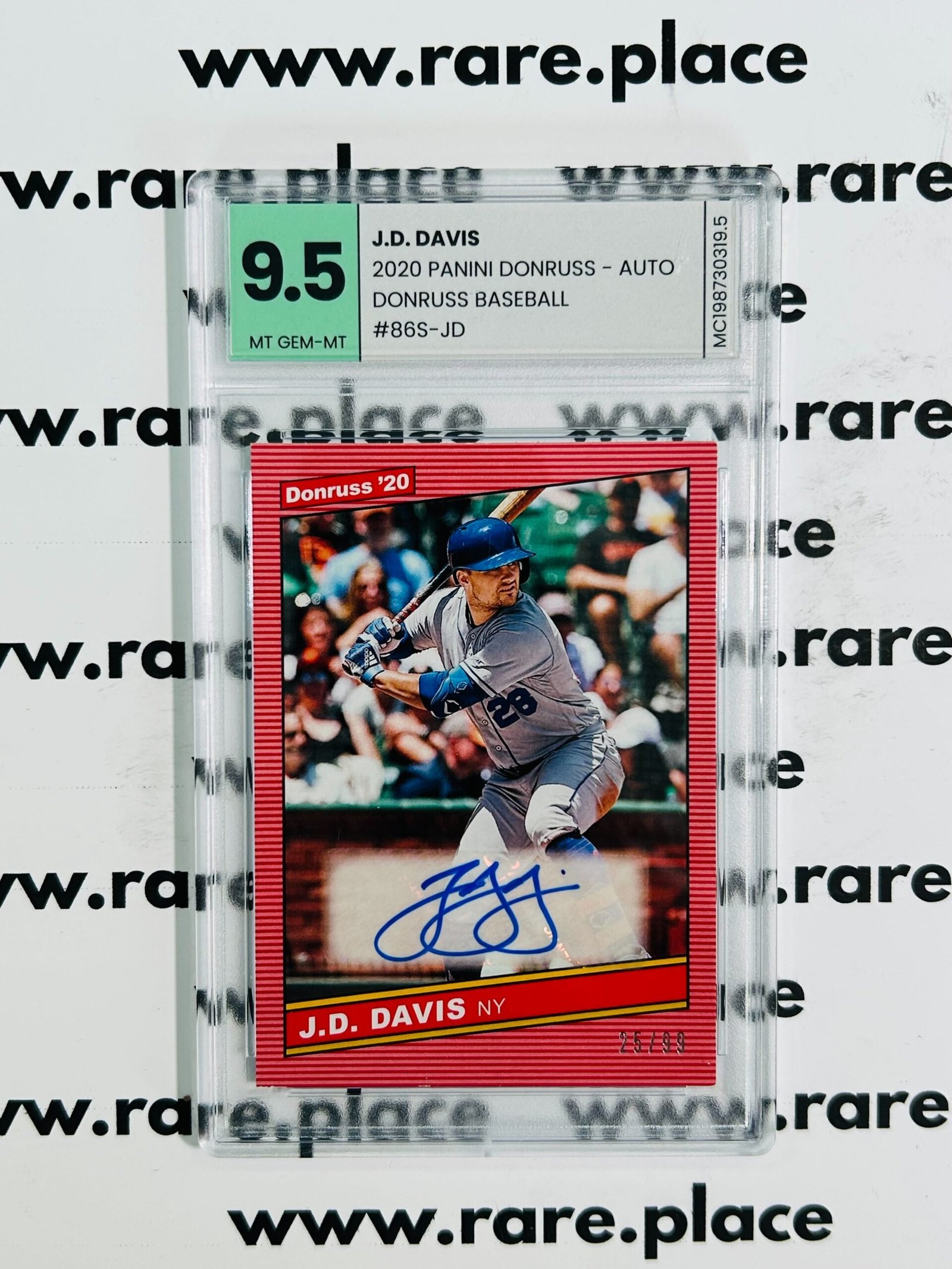 2020 Panini Donruss - Auto J.D. Davis Donruss Baseball #86S-JD MT-GEM MT 9.5