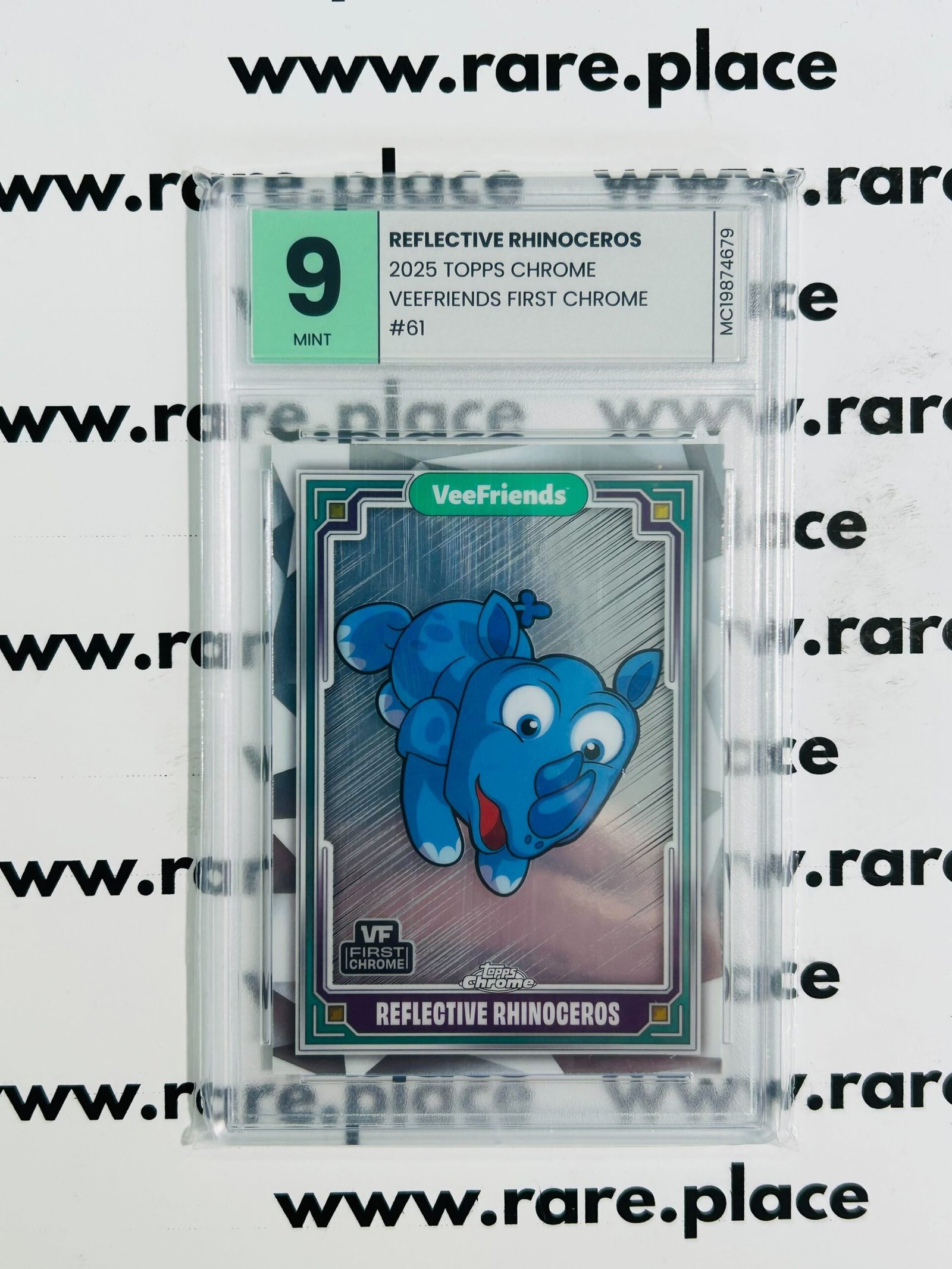 2025 Topps Chrome Reflective Rhinoceros Veefriends First Chrome #61 MINT 9