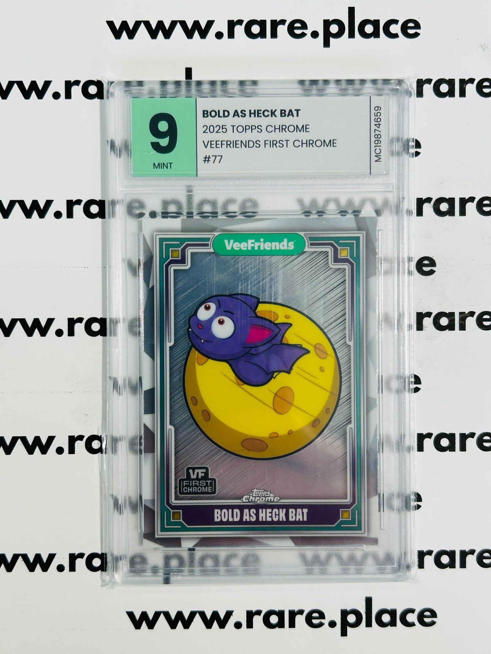 2025 Topps Chrome Bold As Heck Bat Veefriends First Chrome #77 MINT 9