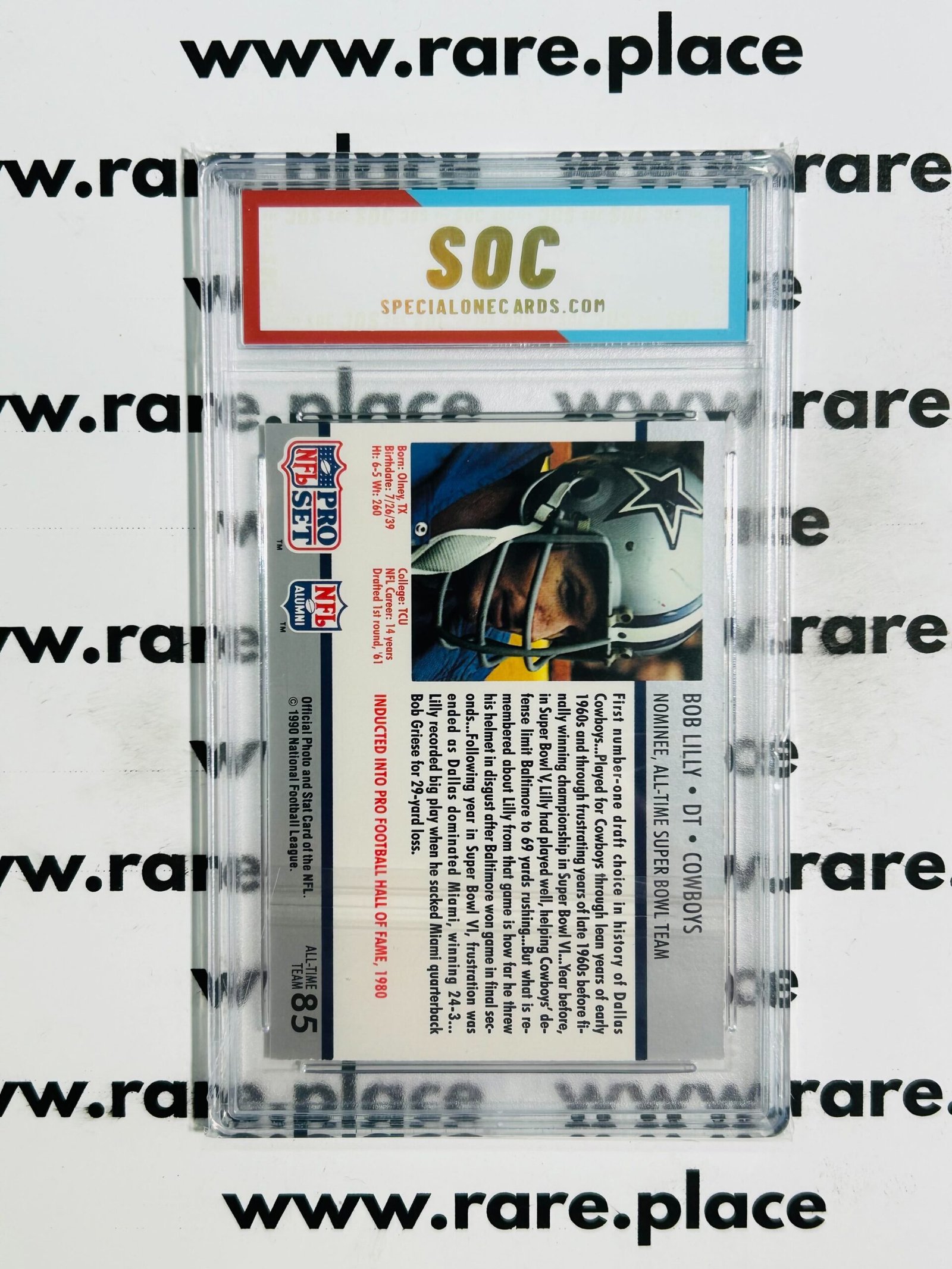 1990 Pro Set Bob Lilly Super Bowl Supermen #85 SOC POP1 - Image 2