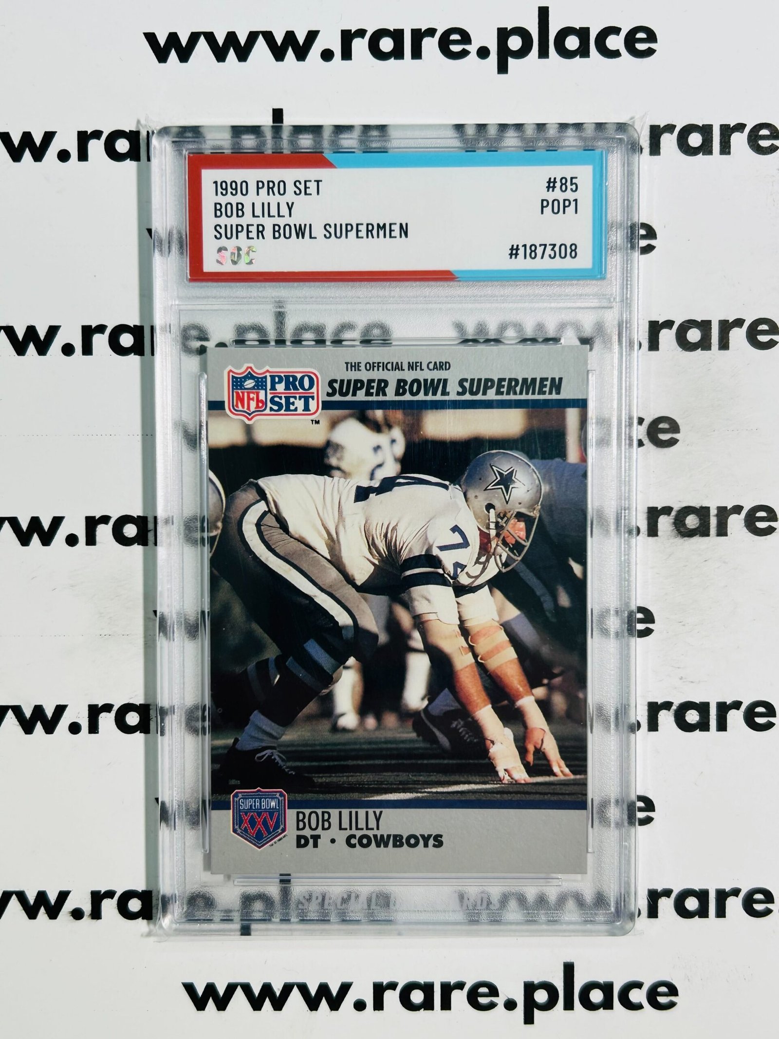 1990 Pro Set Bob Lilly Super Bowl Supermen #85 SOC POP1