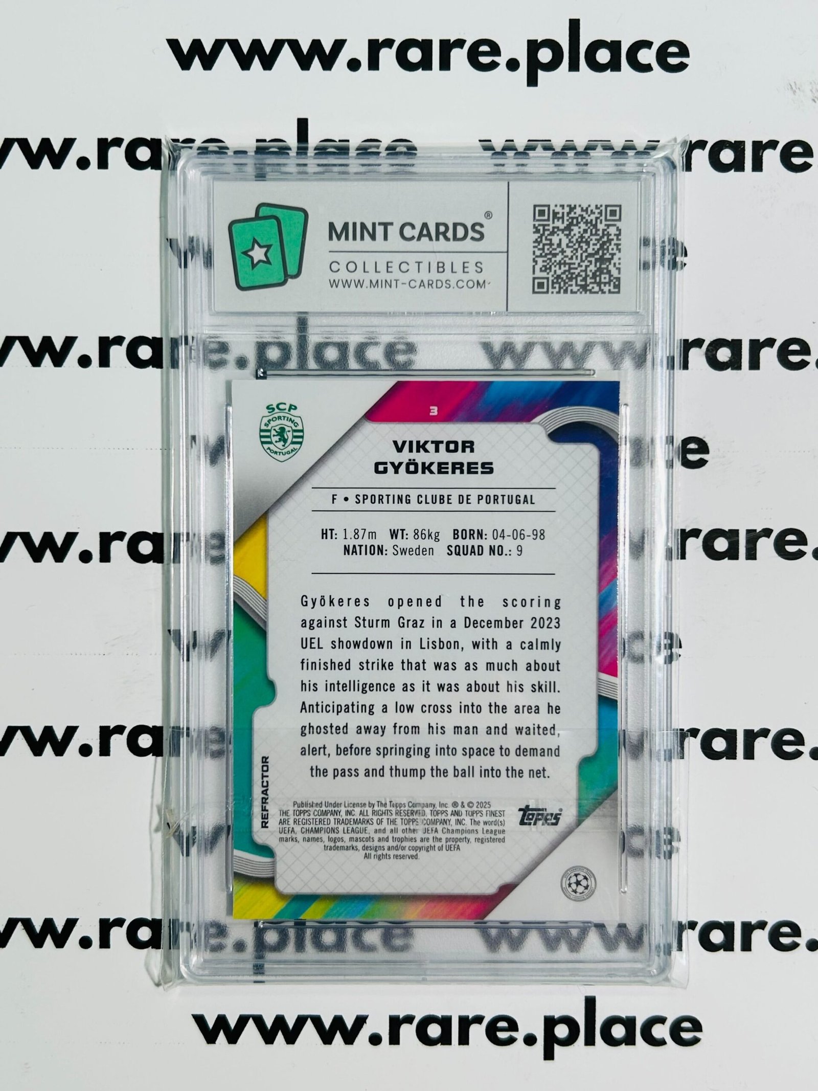 2025 Topps Finest – Viktor Gyokeres #3 GEM MINT 10 - Image 2
