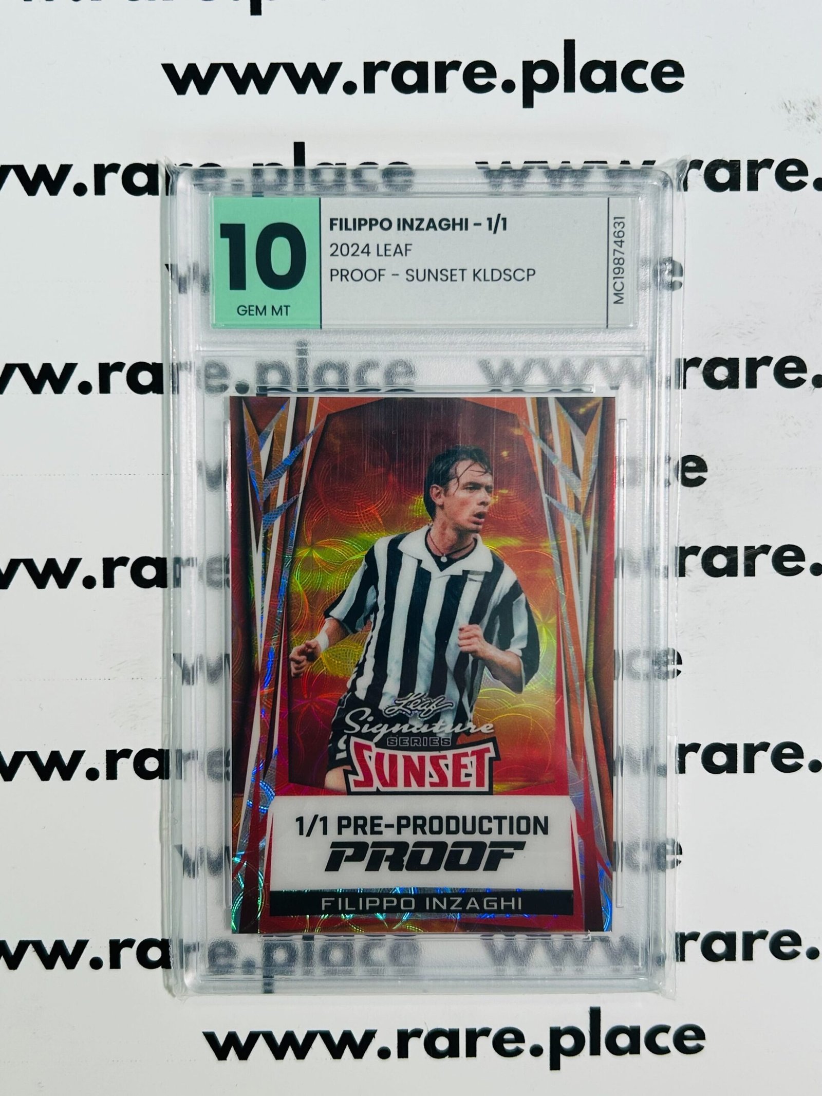 2024 Leaf Filippo Inzaghi Proof – Sunset KLDSCP 1/1 GEM MINT 10